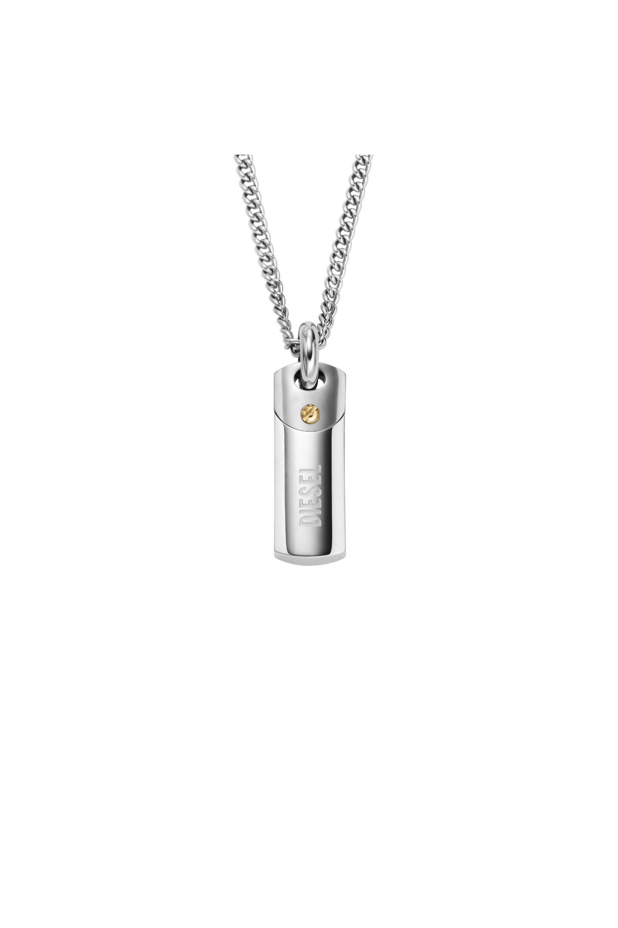 Diesel - DX1116, Collar con placa identificativa de acero Hombre in Plateado - 2