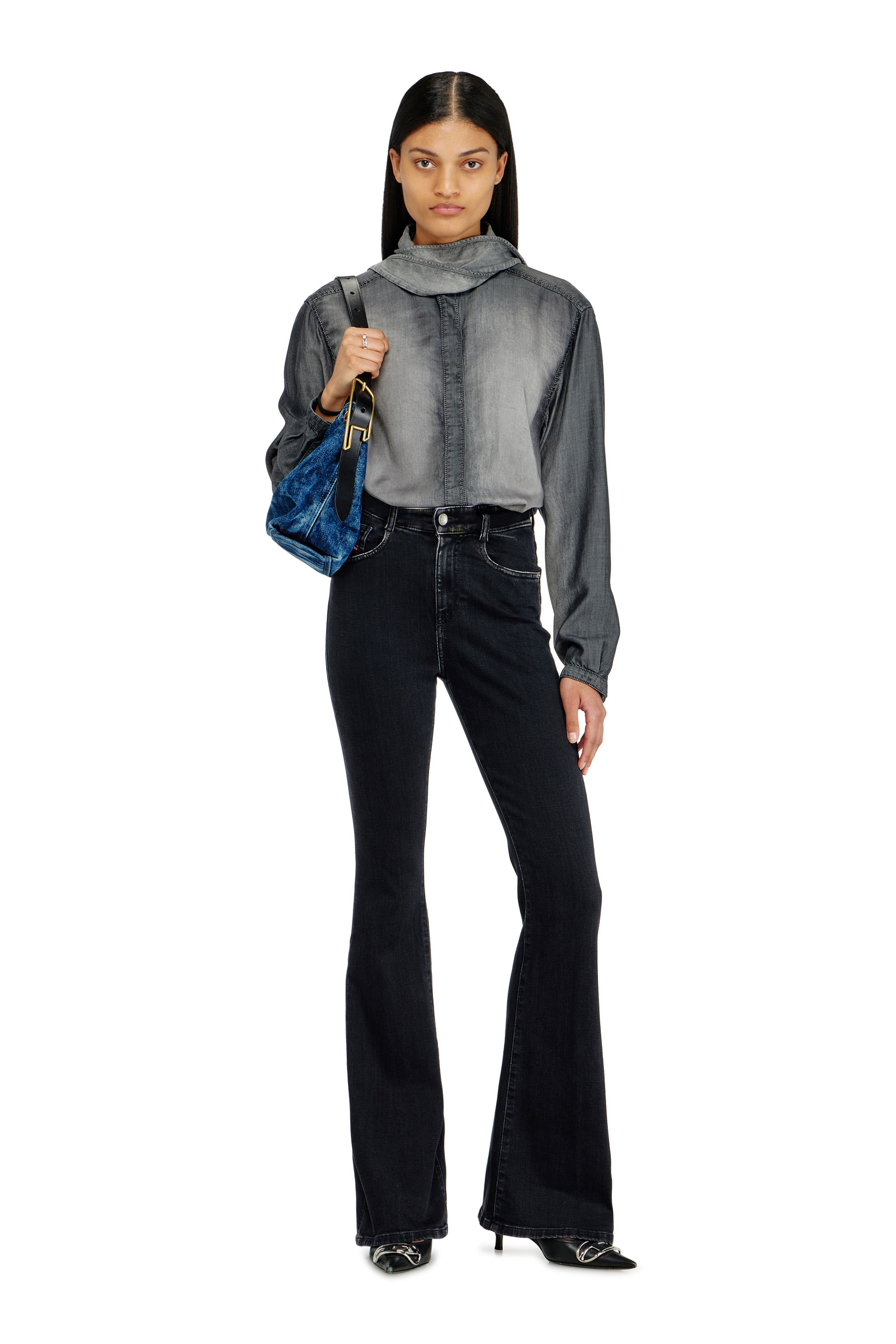 Diesel - Bootcut Jeans 1973 D-Partt 09P75 Mujer, Negro/Gris oscuro - 1