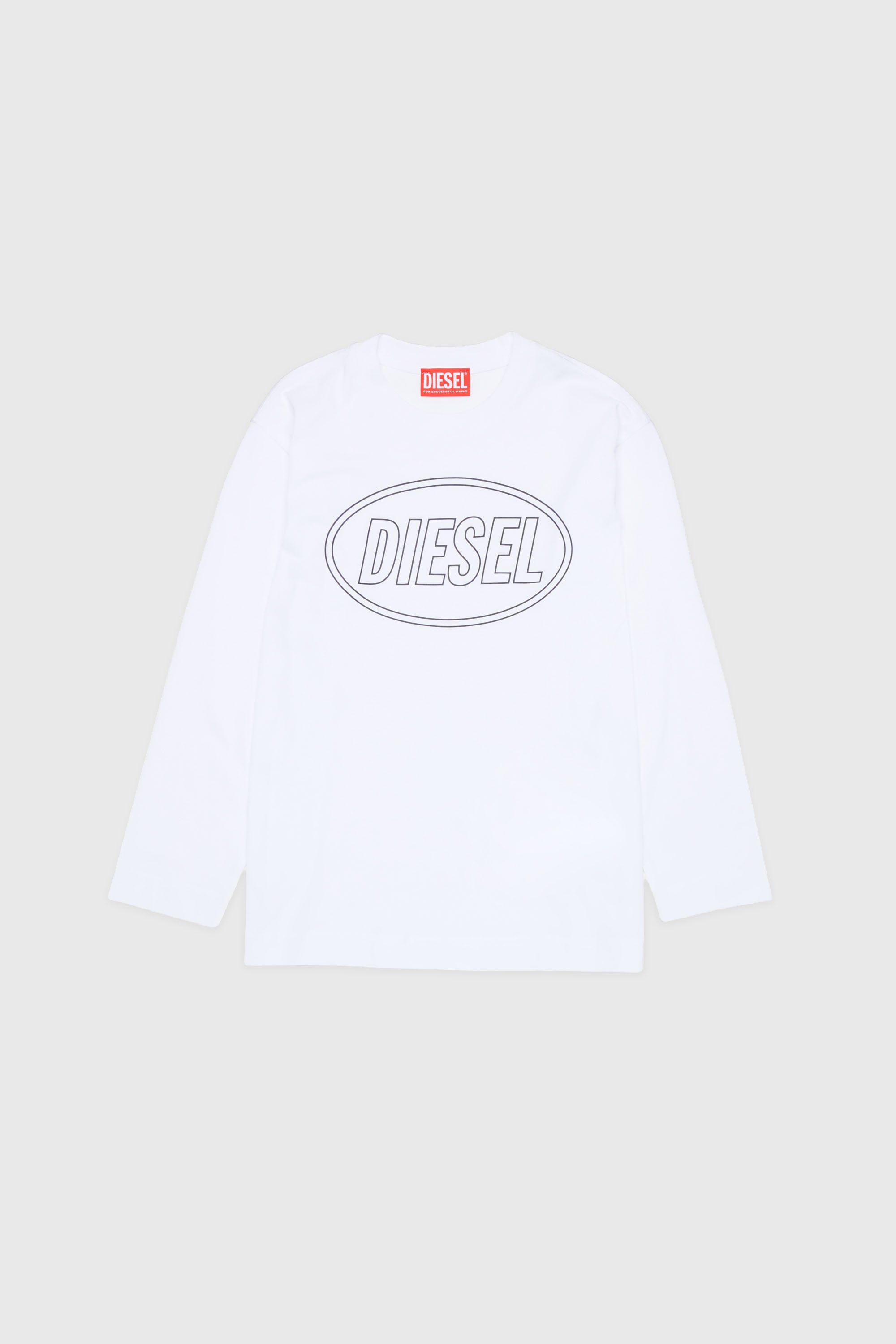 Diesel - TCIRCLELS OVER, Camiseta de manga larga con Logo Oval D Hombre in Blanco - 1