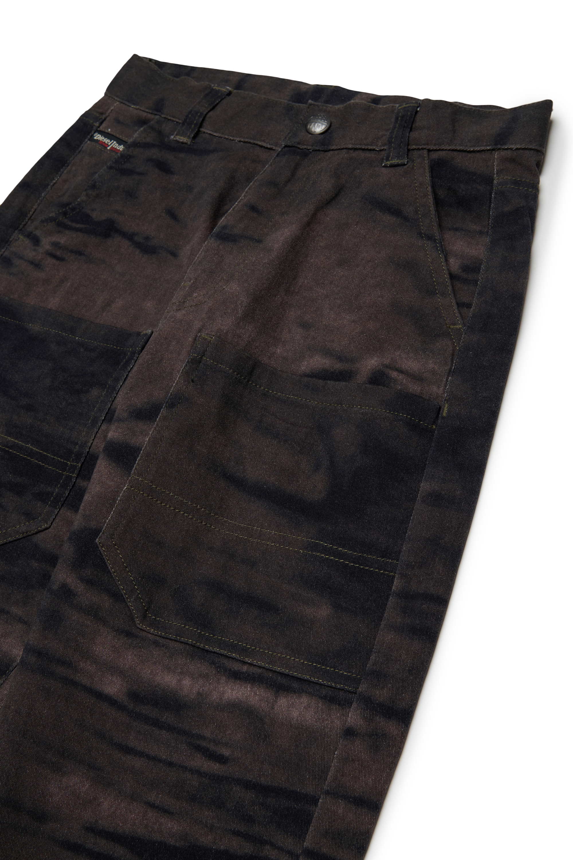 Diesel - PJAKE, Pantal&oacute;n de algod&oacute;n stretch con efecto jaspeado Hombre in Verde - 3
