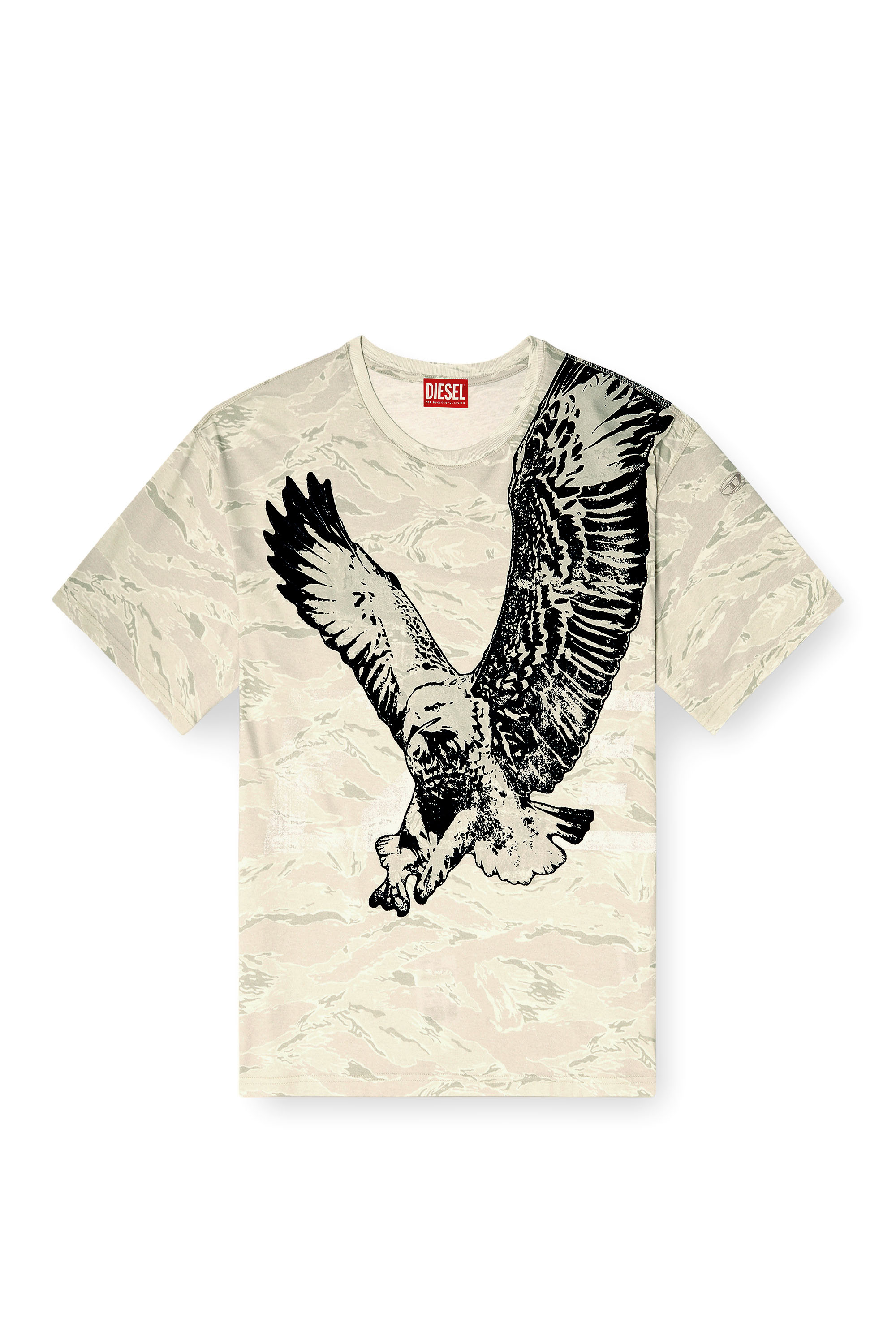 Diesel - T-BOXT-T14, Camiseta de camuflaje con estampado de águila Hombre in Beige - 3