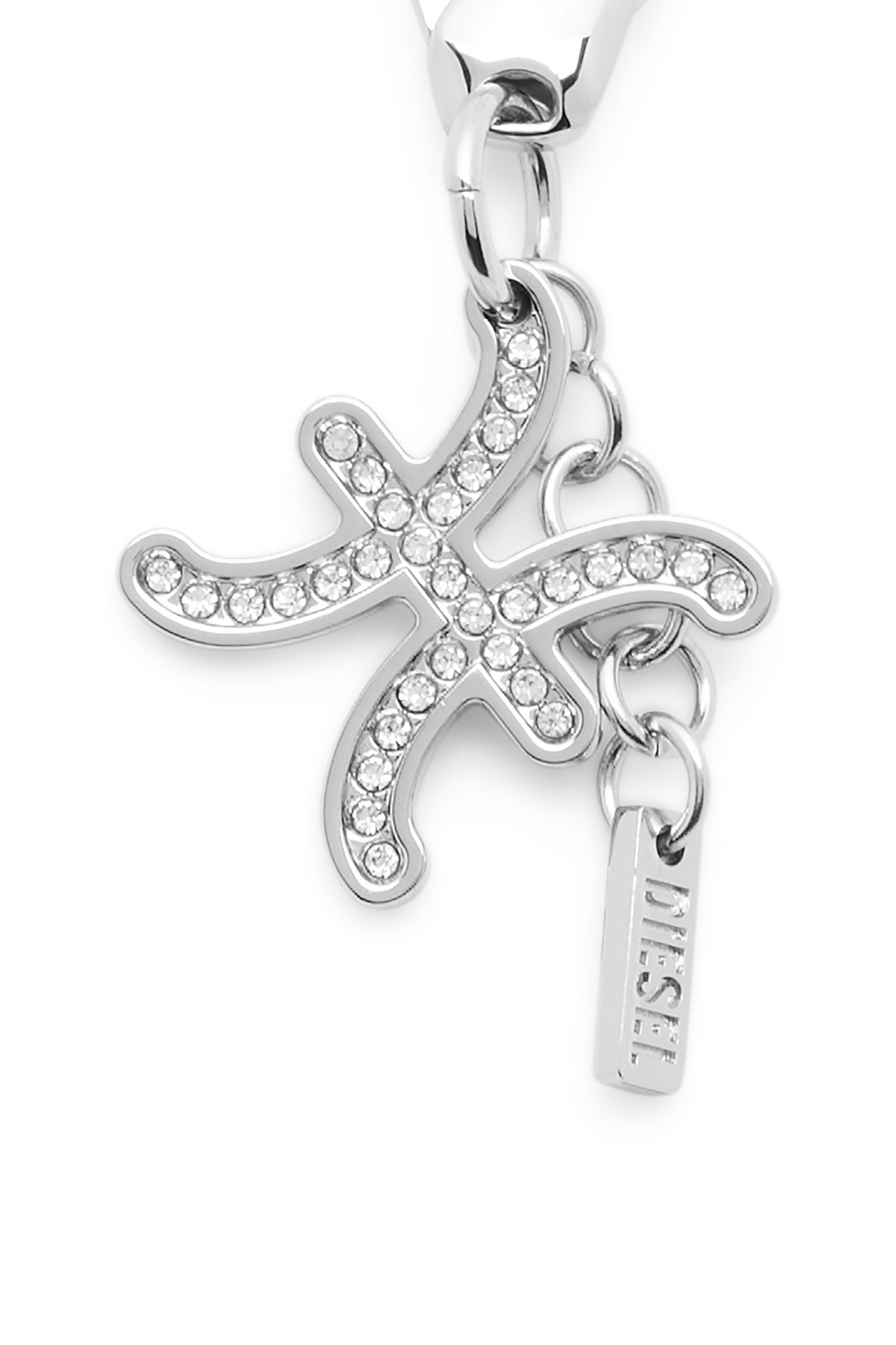 Diesel - CHARM PISCES, Dije de metal de Piscis con pedrer&iacute;a Unisex in Plateado - 3