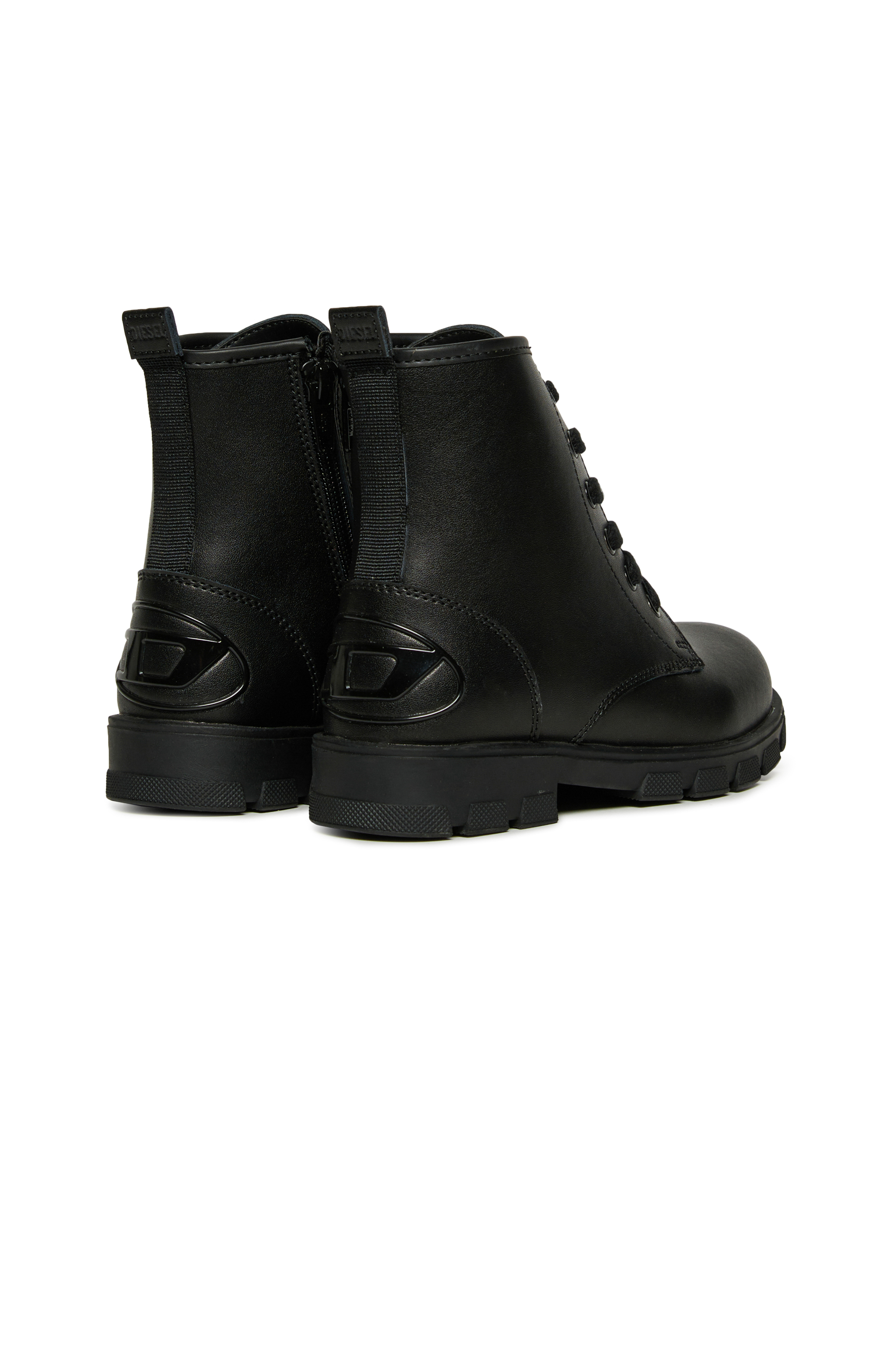 Diesel - D-HAMMER AK LACE, Botas de cuero D-Hammer con cremallera lateral Unisex in Negro - 3