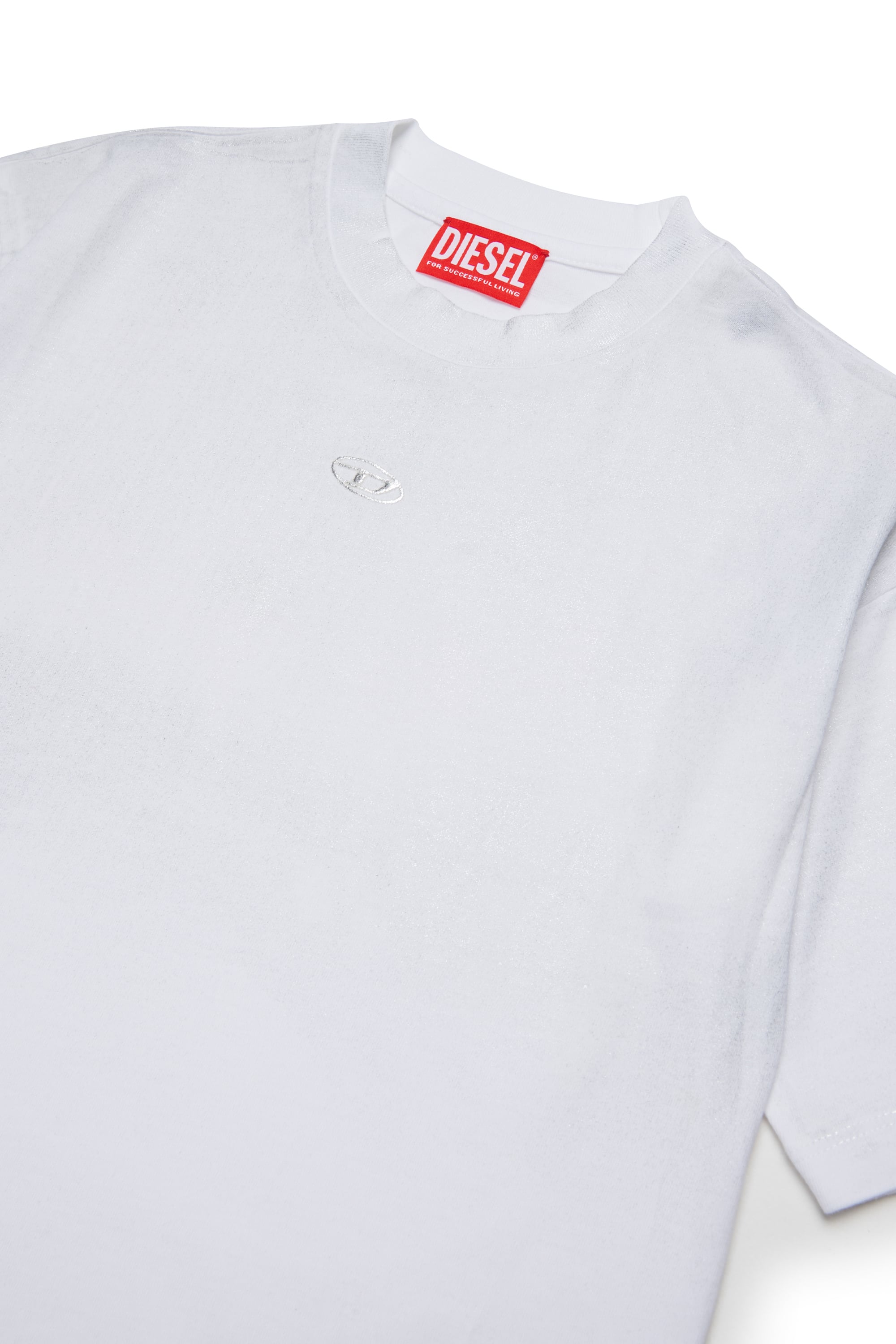 Diesel - TANORMYS2, Camiseta de algod&oacute;n con bordado tonal Oval D Mujer in Blanco - 3