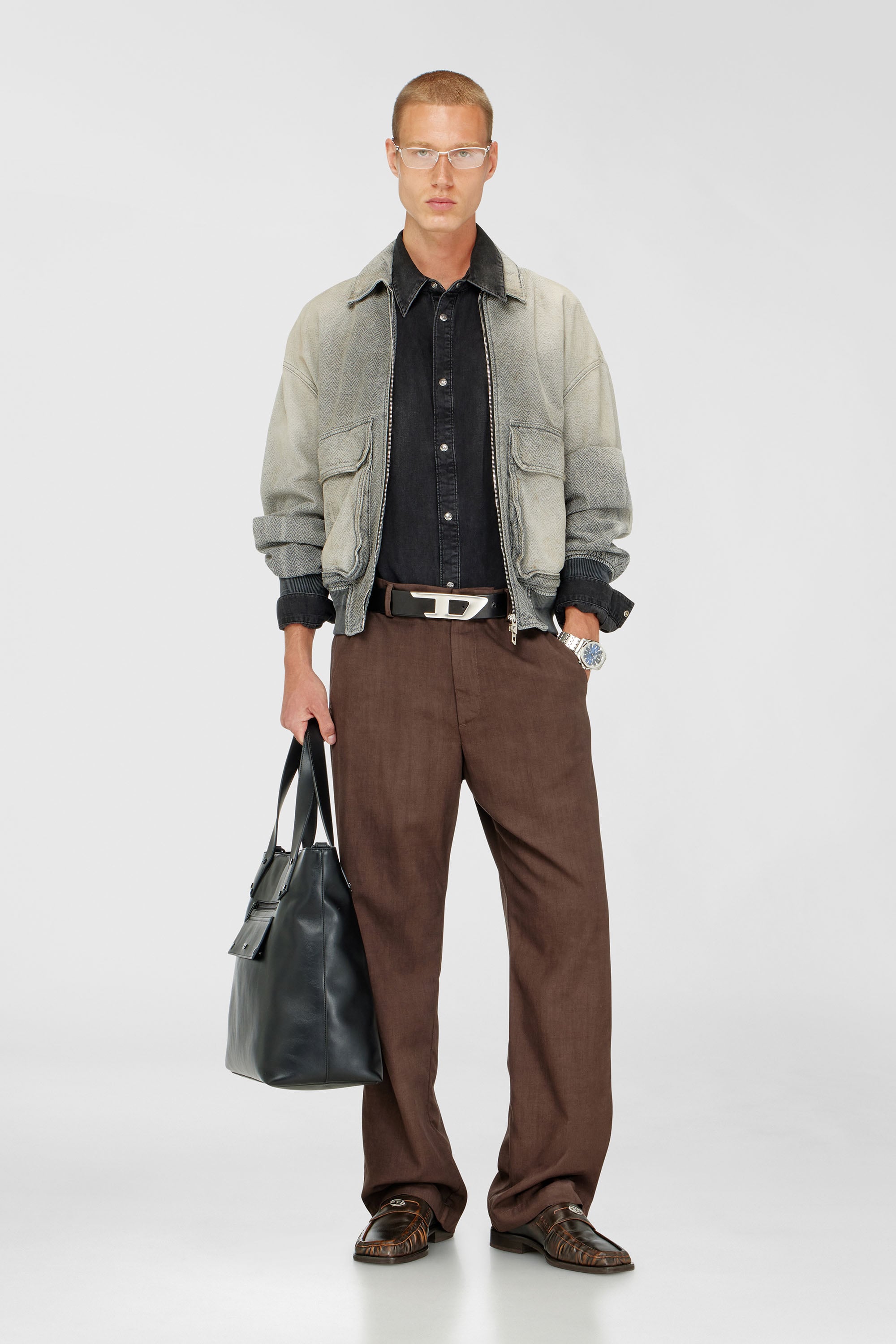 Diesel - P-HANT-CHINO-AECB, Pantal&oacute;n chino de lana stretch ligera Hombre in Marr&oacute;n - 1