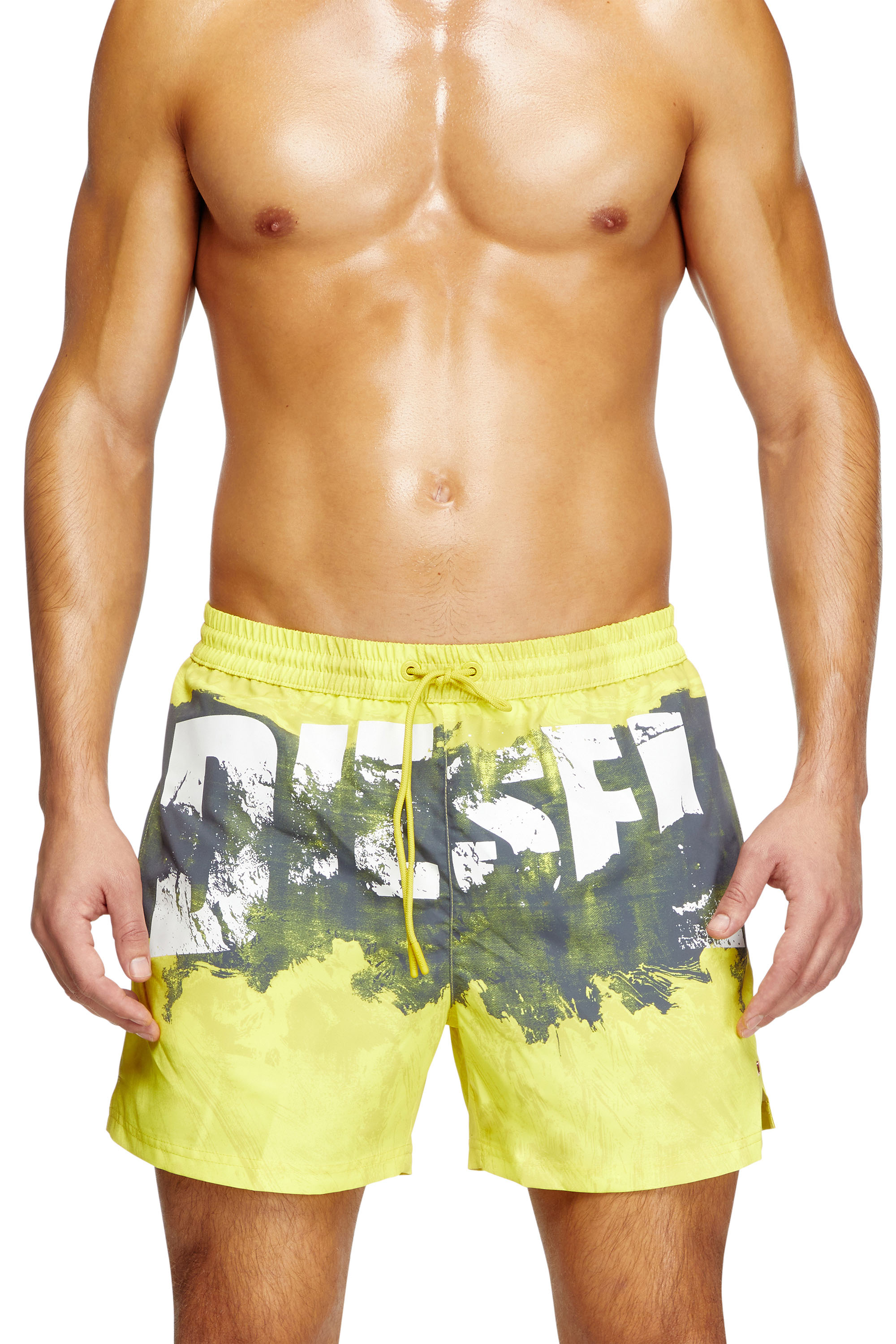 Diesel - KEN-37-D-POP, Bañador de longitud media con estampado gráfico Hombre in Amarillo - 2