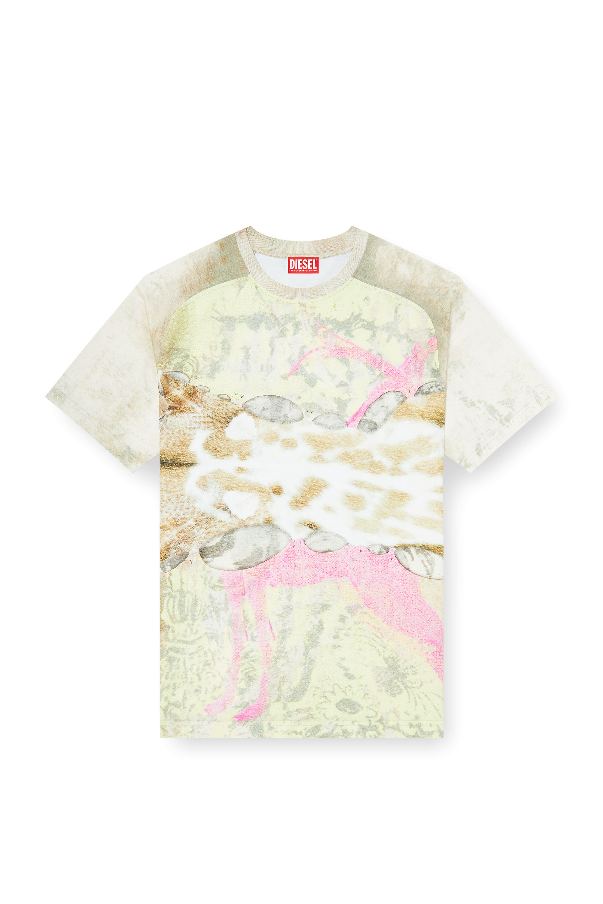 Diesel - T-CLINT, Camiseta con estampado animal Hombre in Gris - 3