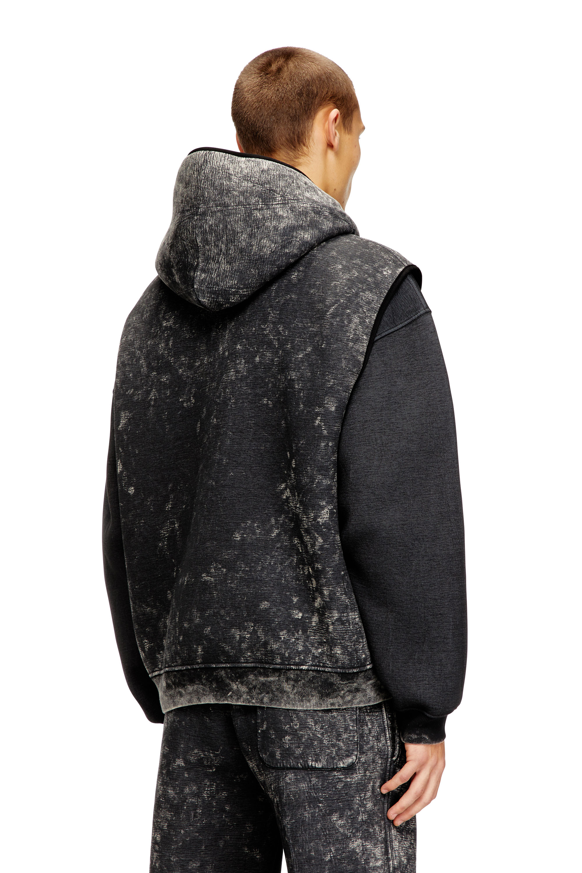 Diesel - S-BOXT-CHAN-SL, Sudadera con capucha sin mangas de neopreno con lavado oscuro de mármol Hombre in Multicolor - 4