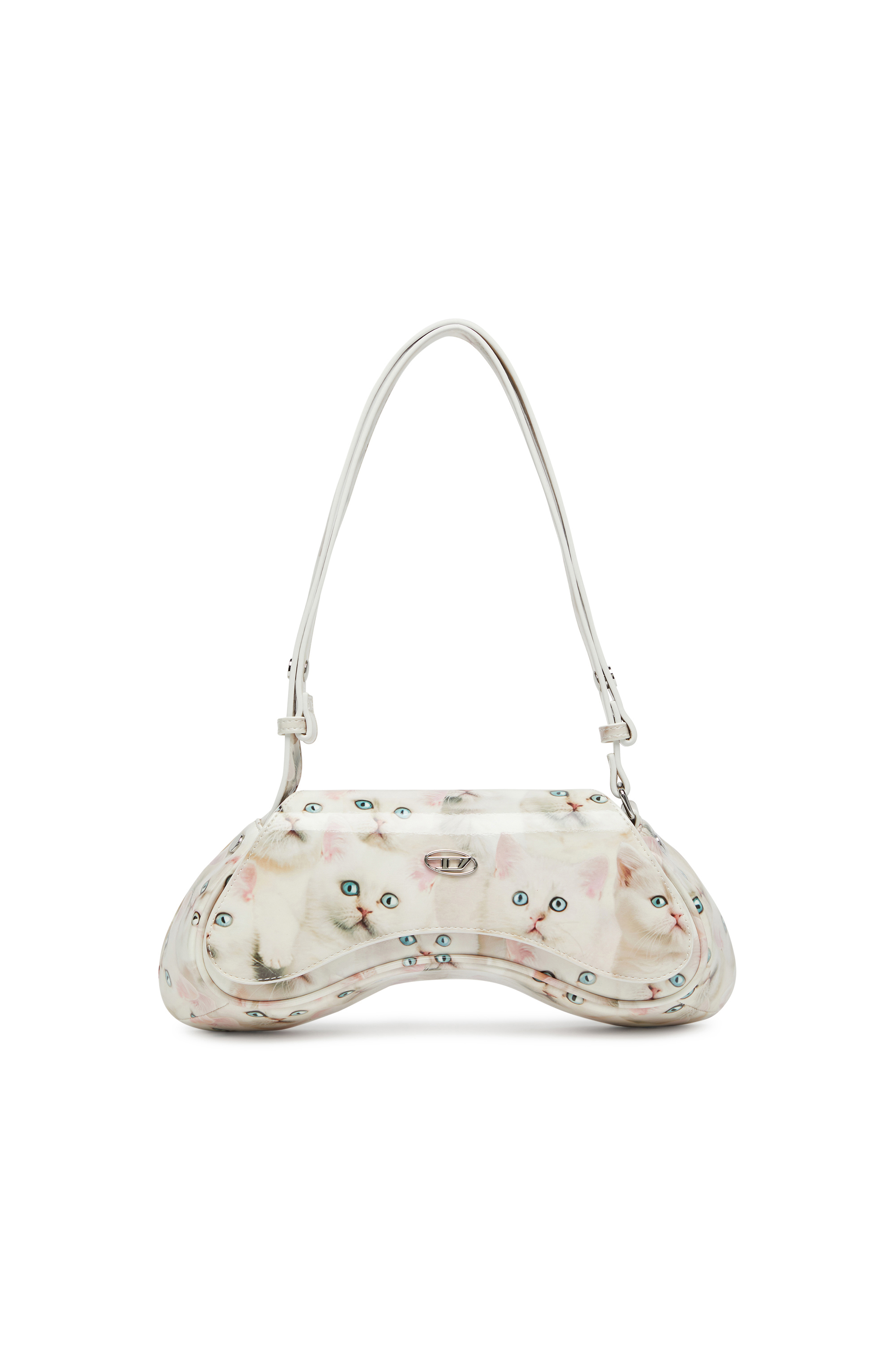 Diesel - PLAY CROSSBODY, Play-Talego con estampado de logotipo desteñido Mujer in Blanco - 1