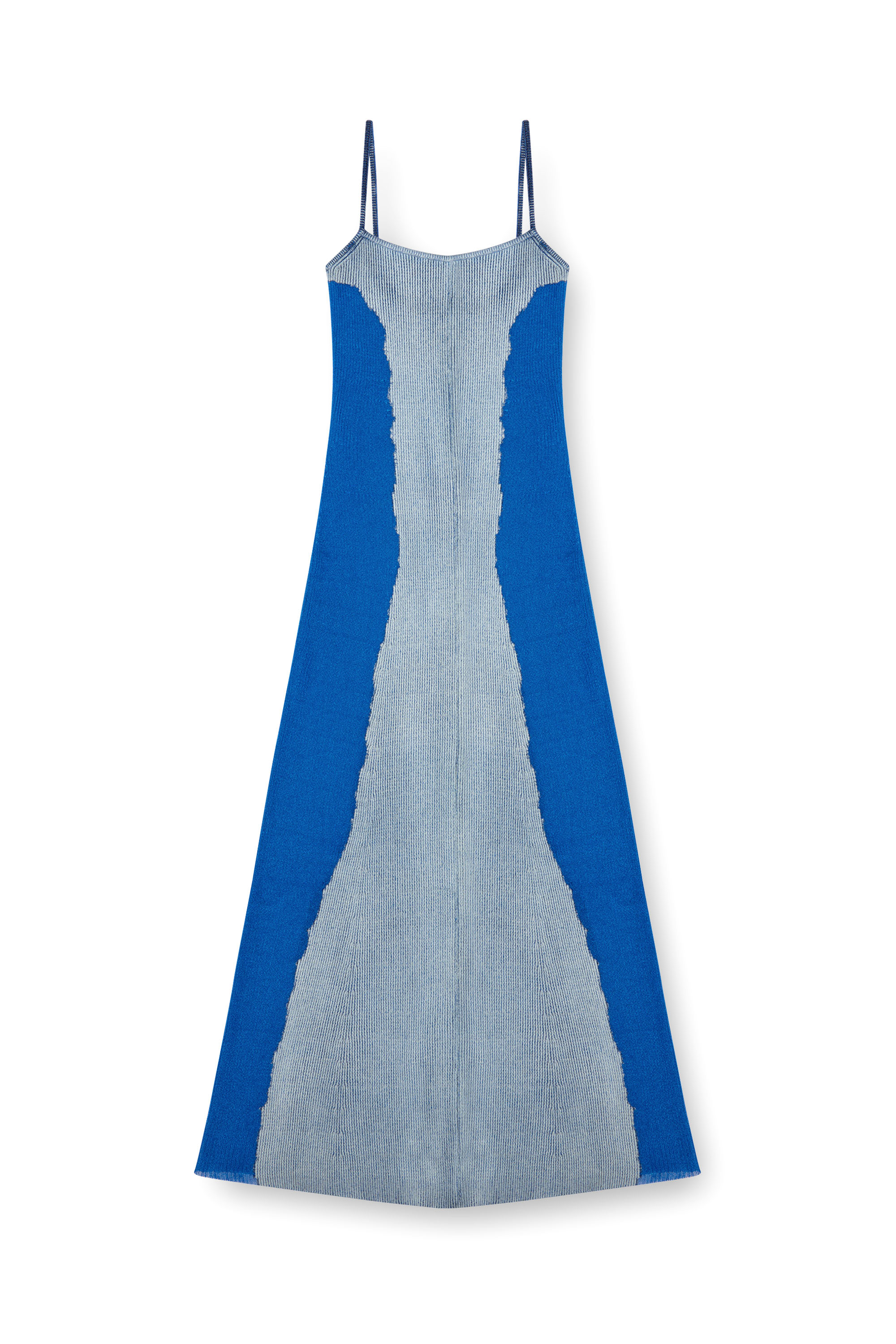 Diesel - M-EDAGLIA, Mujer Vestido lencero midi de tejido con técnica dévoré in Azul marino - Image 1
