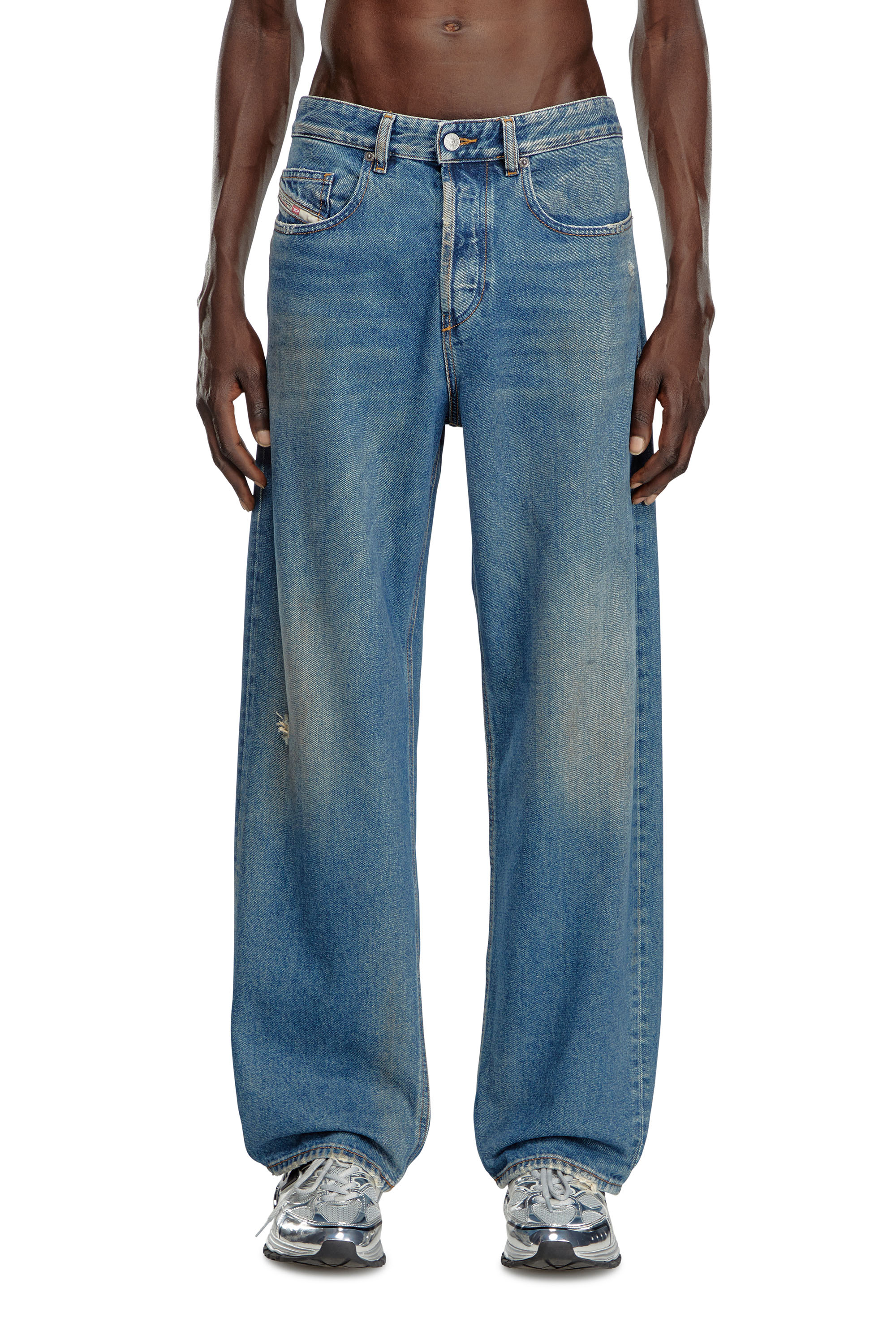 Diesel - Straight Jeans 2001 D-Macro 09J79, Hombre Straight Jeans - 2001 D-Macro in Azul marino - Image 1