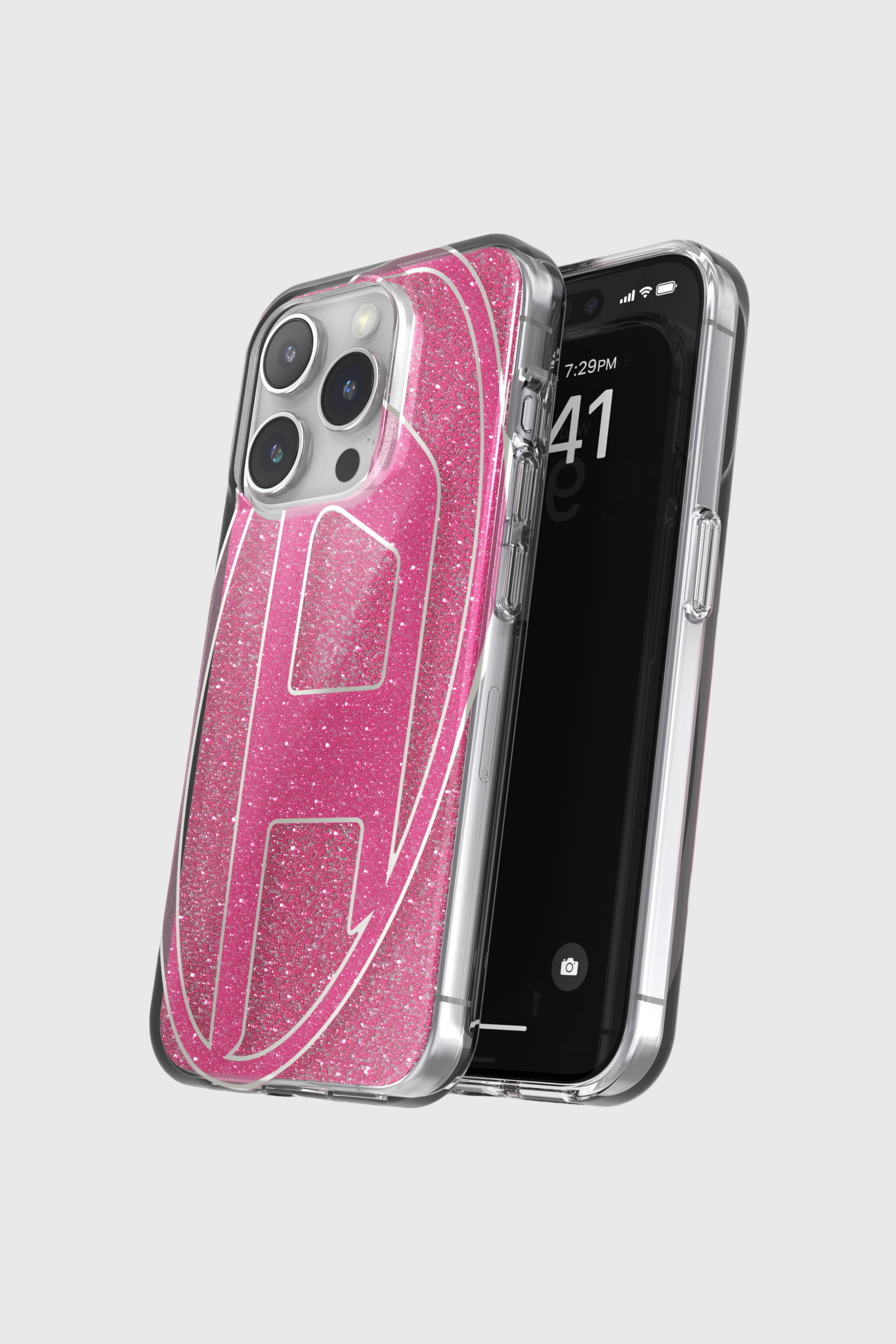 Diesel - 60036 AOP CASE, Funda glitter por iP 15 Pro Unisex in Rosa - 4