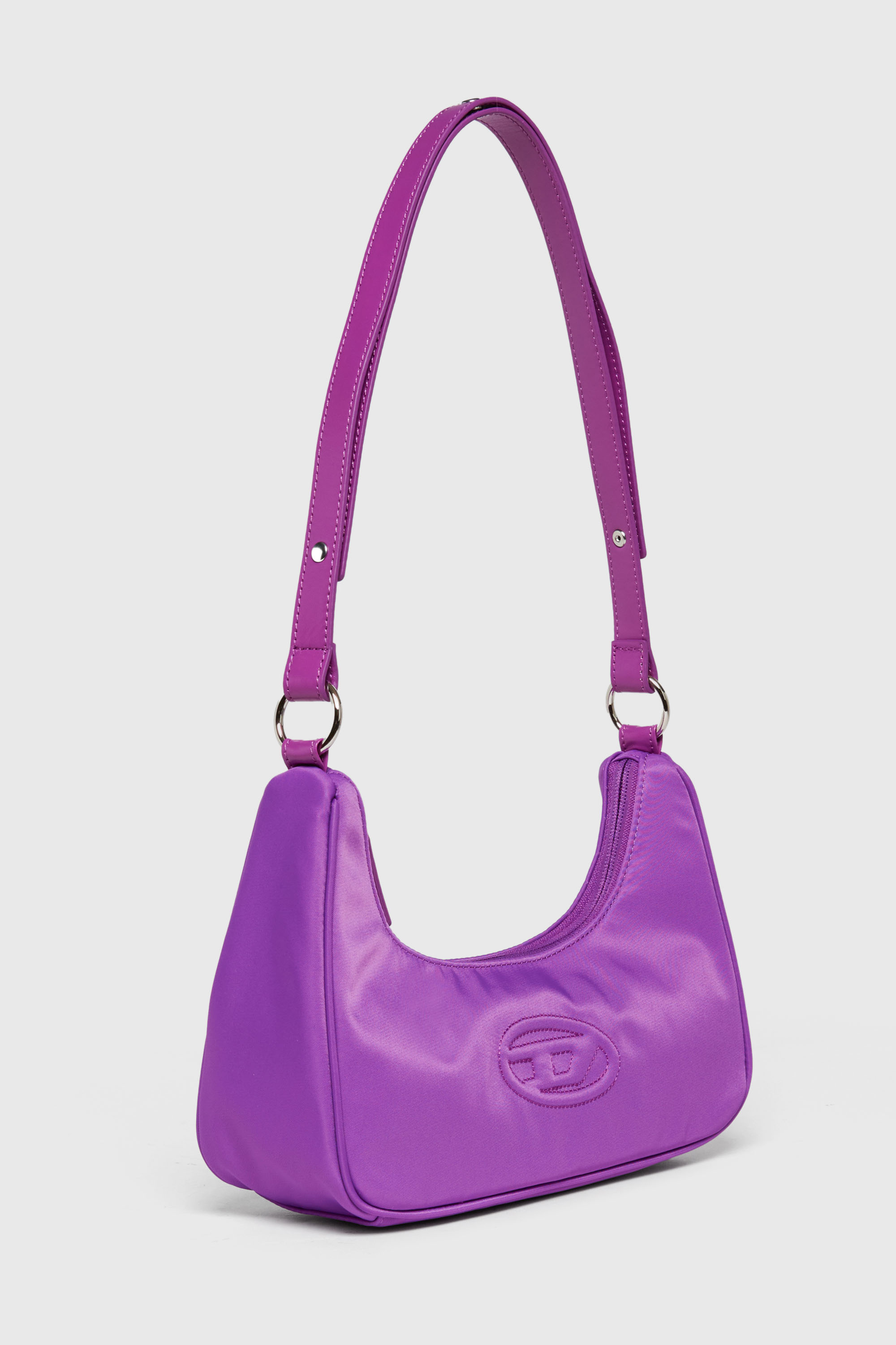 Diesel - WUNSY, WUNSY - Bolso de nylon con logo Oval D Mujer in Morado - 3
