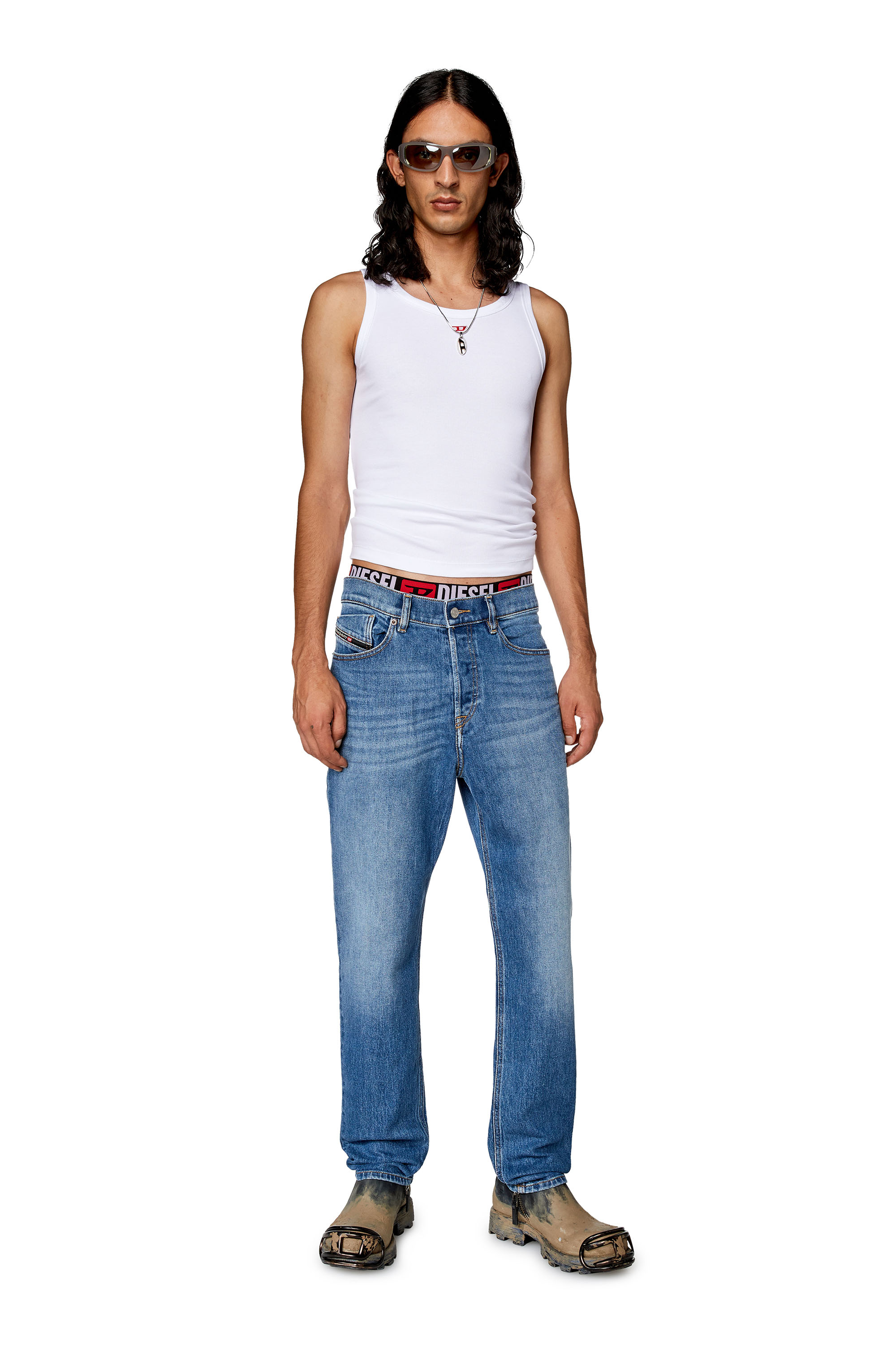 Diesel - Tapered Jeans 2005 D-Fining 09F82, Azul medio - Image 1
