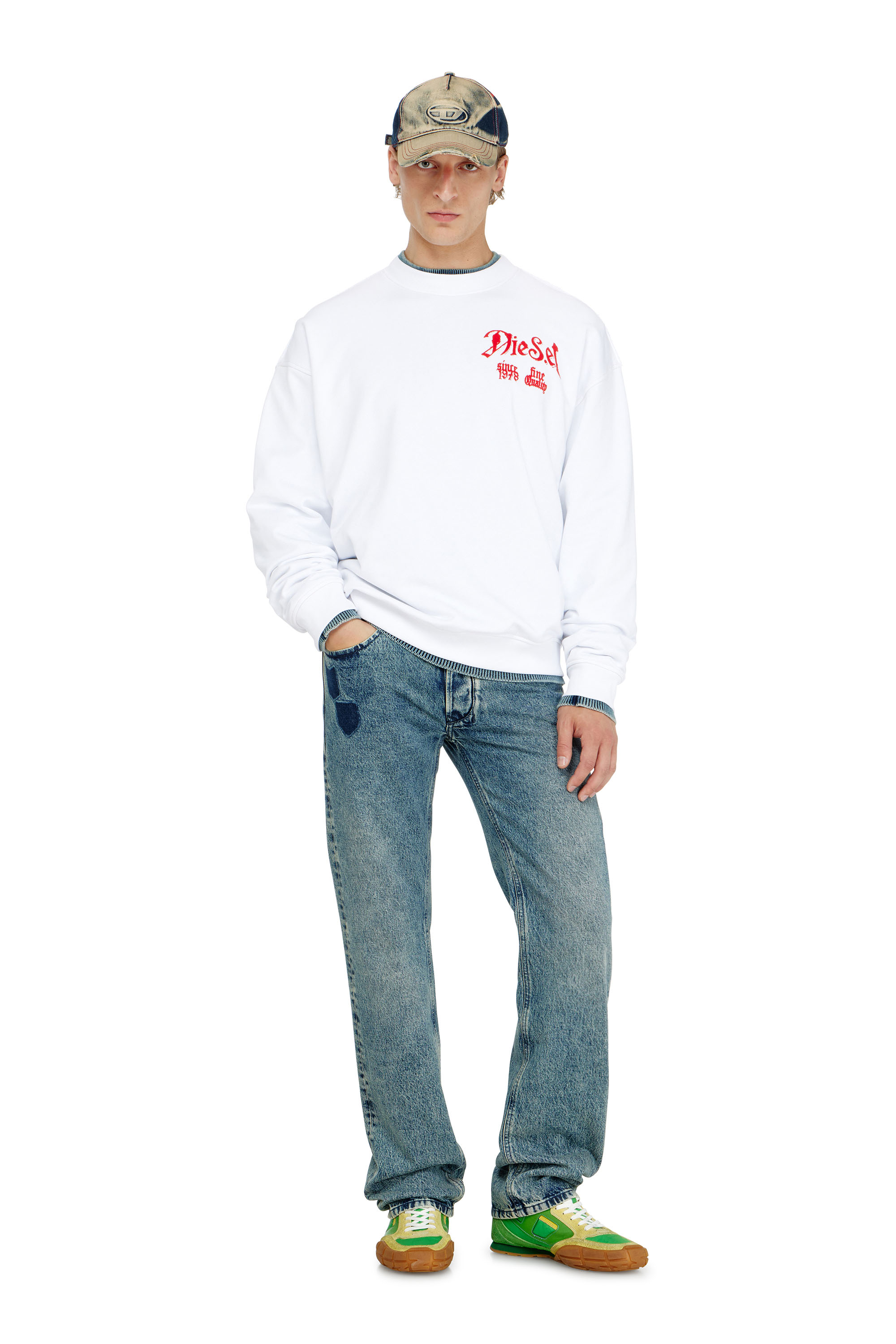Diesel - S-BOXT-AA2, Sudadera de algod&oacute;n con gr&aacute;ficos flocados Hombre in ToBeDefined - 2