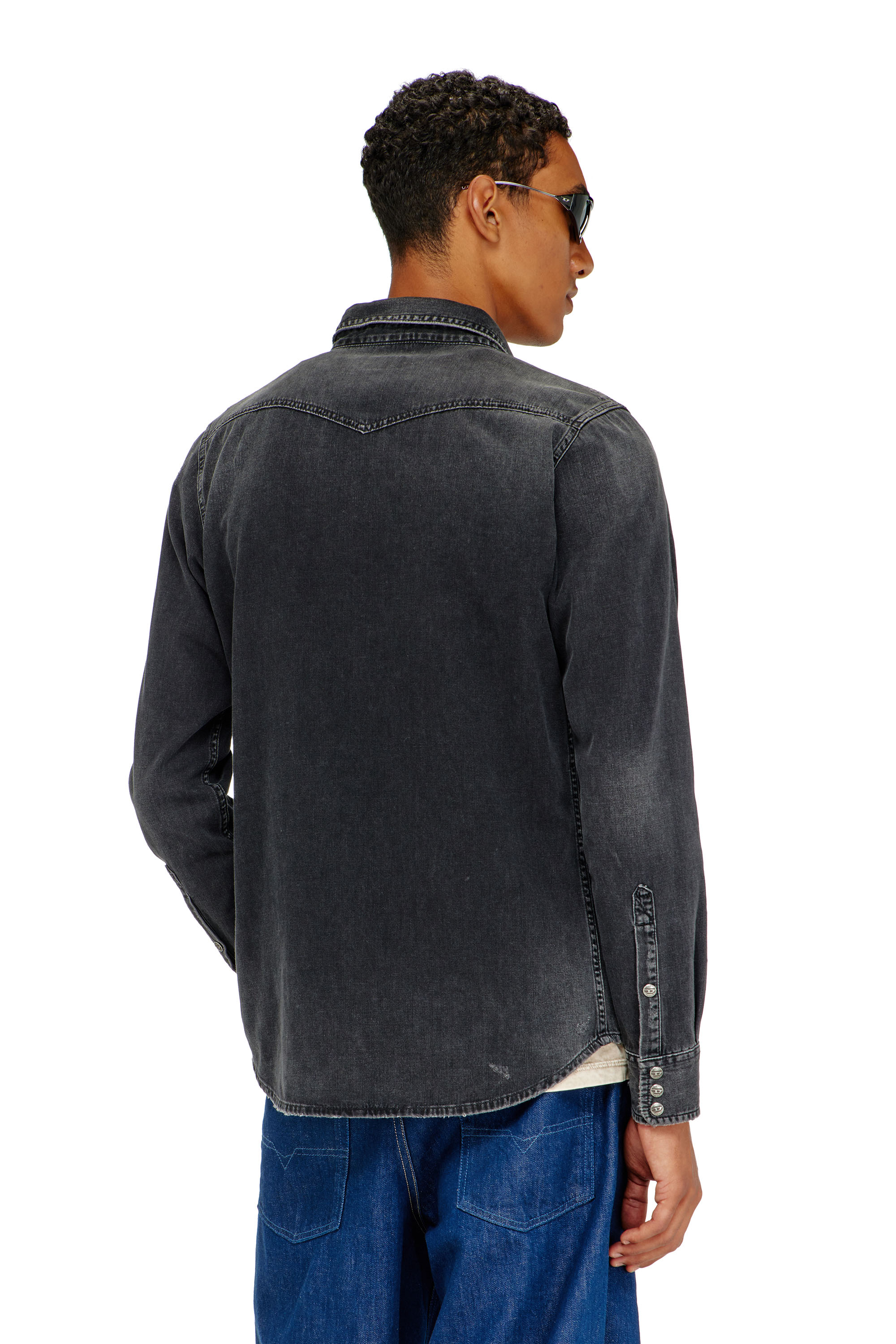 Diesel - D-VEGA, Sobrecamisa denim Hombre in Negro - 4