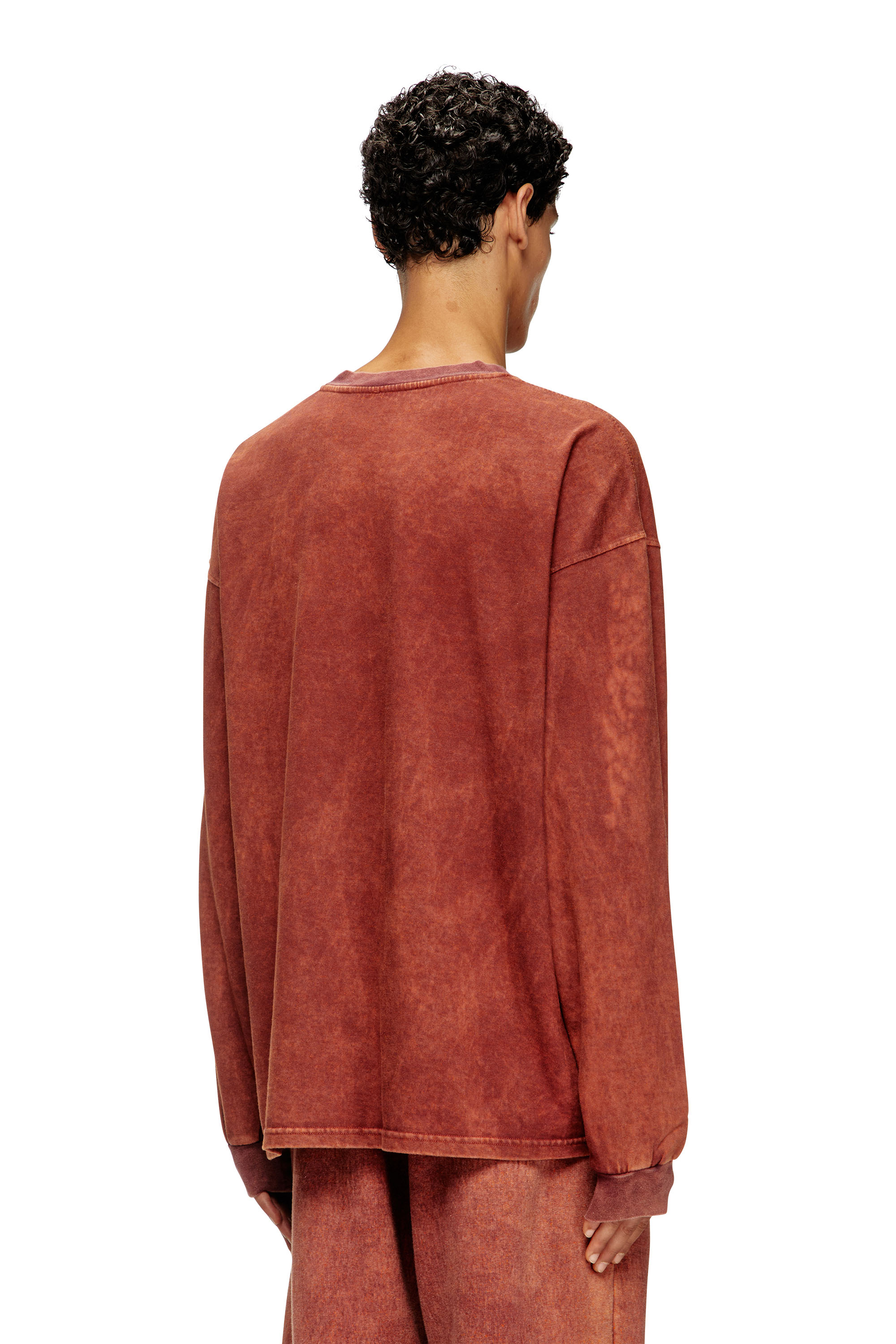 Diesel - T-BOXT-LS-T3, Camiseta de algodón con mangas largas Hombre in Marrón - 4