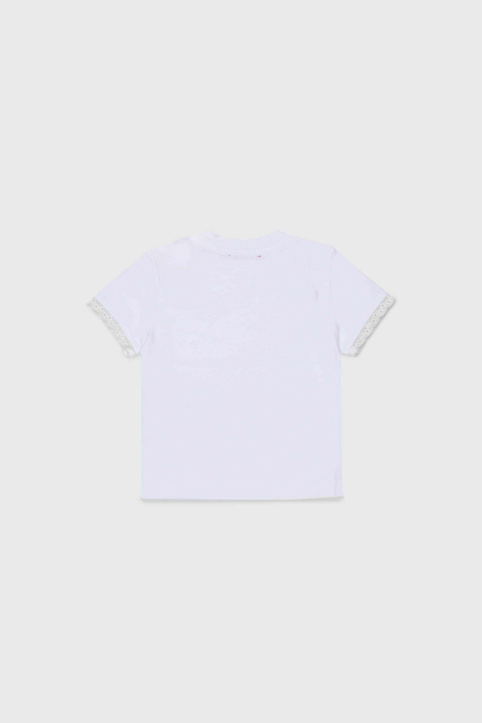 Diesel - TROSEZB, Camiseta con encaje y estampado de rosa Mujer in Blanco - 2