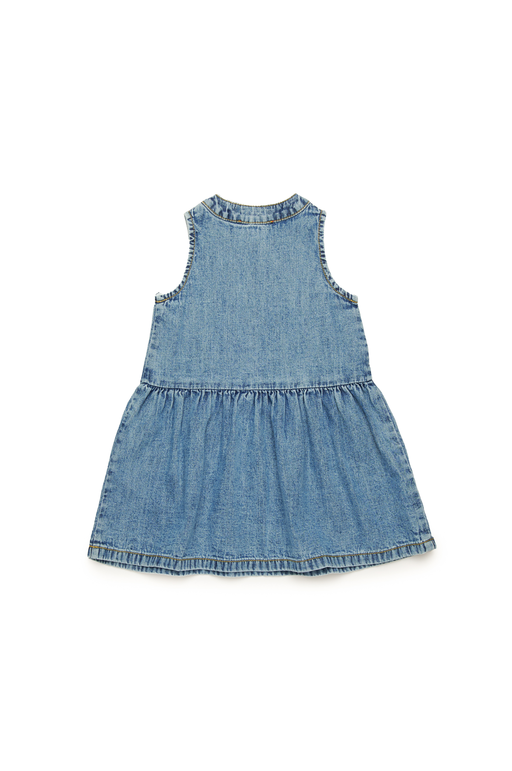 Diesel - DASTYB, Vestido de denim con corchetes nacarados Mujer in Azul marino - 2