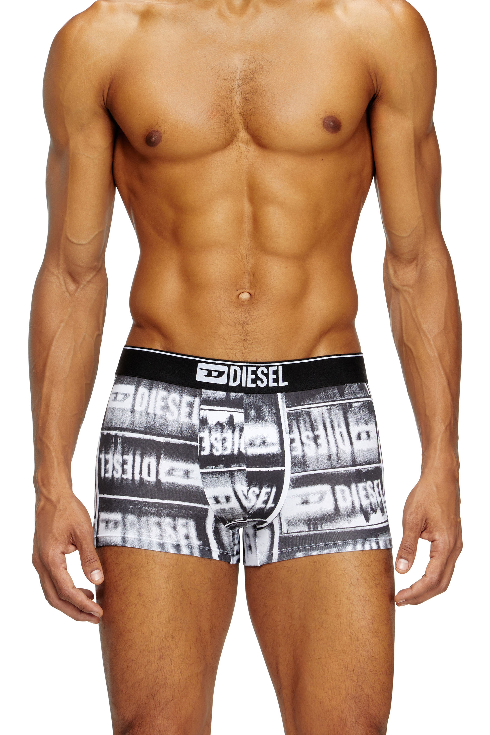 Diesel - DAMIEN-D-BOX, B&oacute;xers ajustados con estampado del logotipo deste&ntilde;ido Hombre in Negro - 3