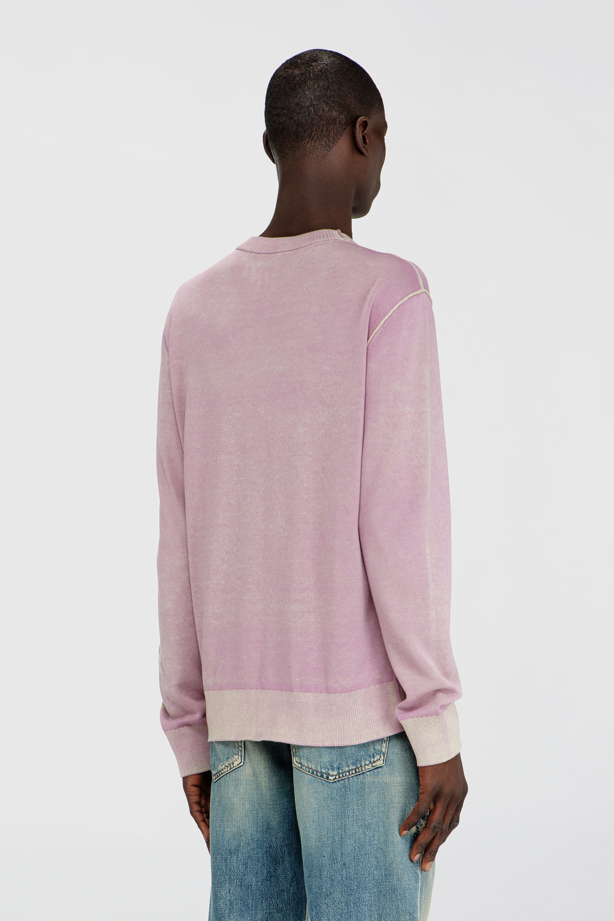 Diesel - K-LAUTI, Jersey de algod&oacute;n tratado con eslogan Hombre in Morado - 4