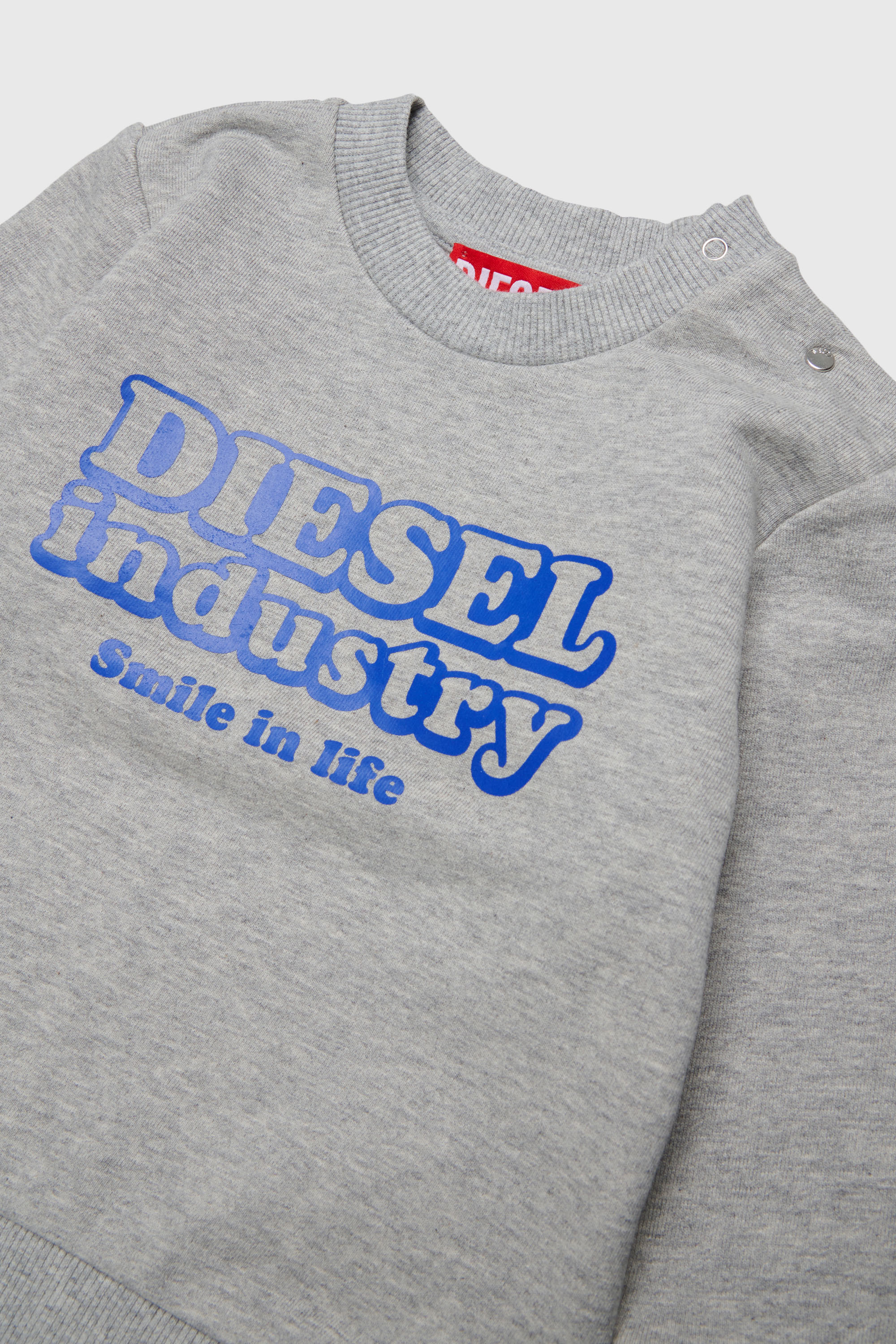 Diesel - SLODIMB, Sudadera de algod&oacute;n con estampado Diesel Industry Hombre in Gris - 3