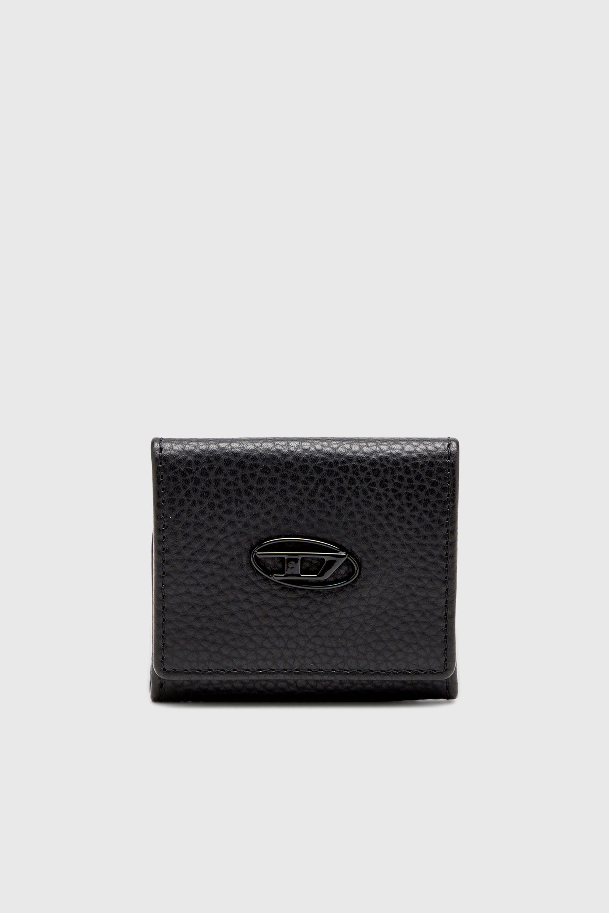 Diesel - HISSU EVO COIN CASE, Monedero de cuero granulado Hombre in Negro - 1