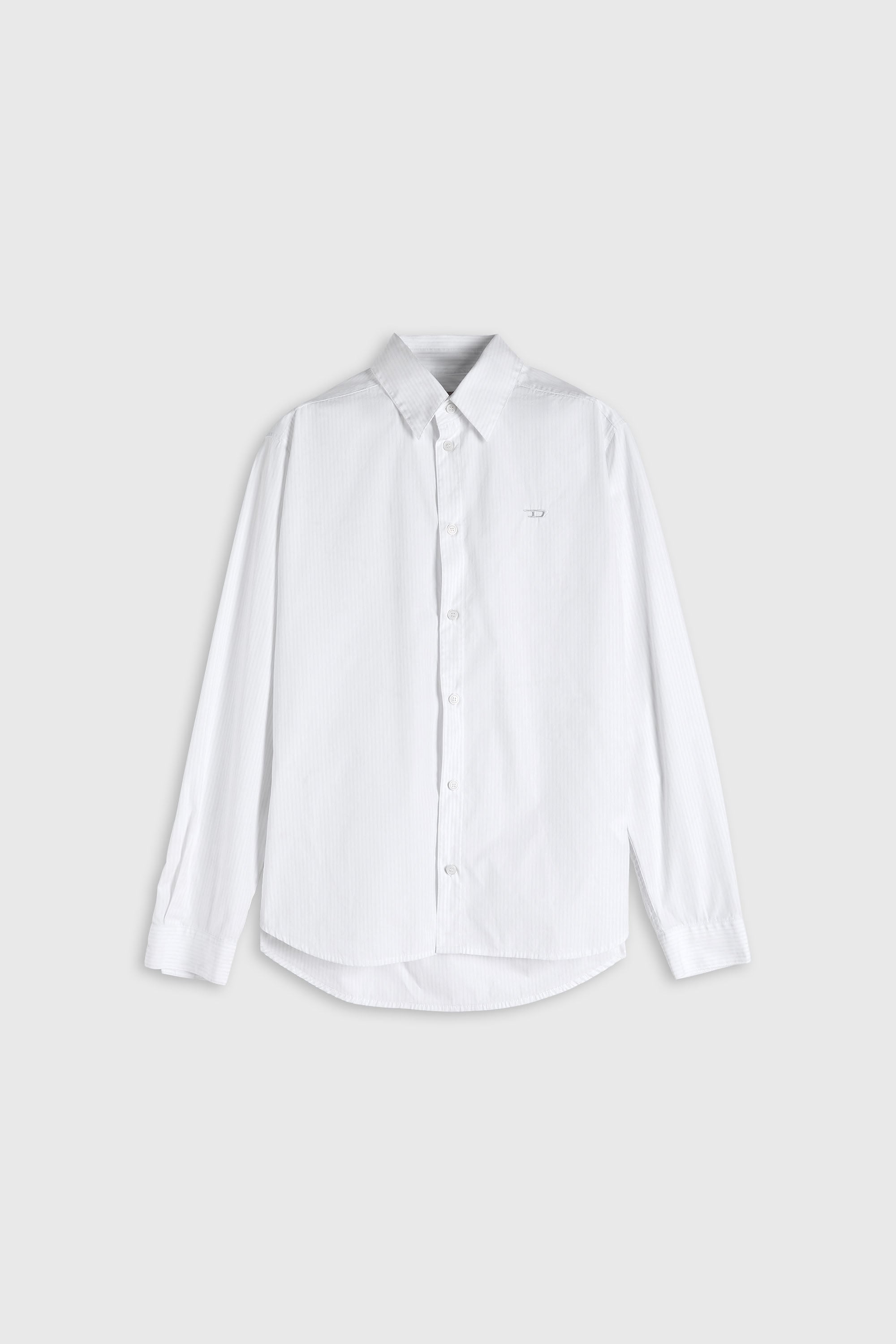 Diesel - S-SIMPLY-NA-DNAN, Camisa de rayas de algod&oacute;n con bordado D Hombre in Blanco - 2