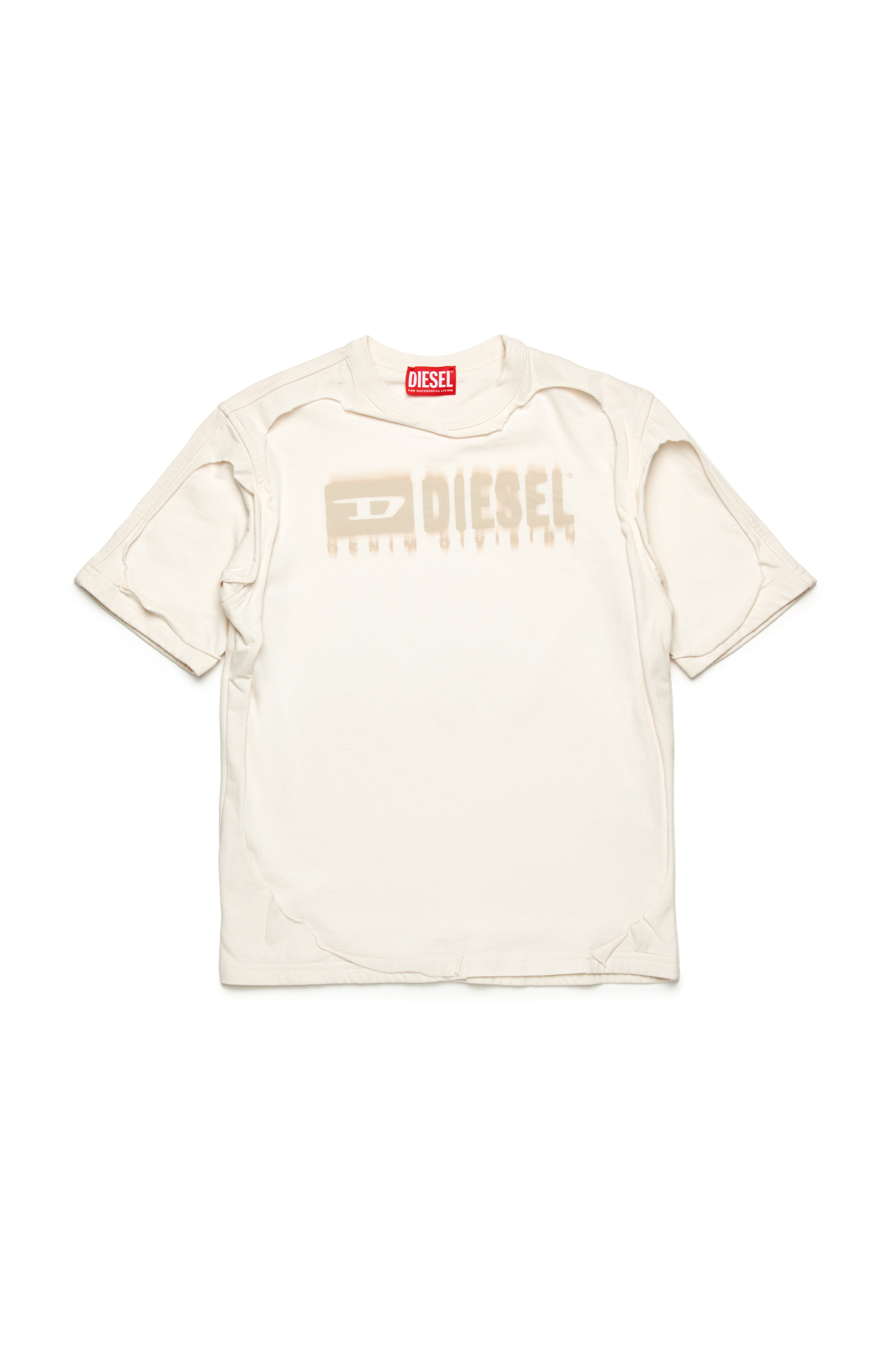 Diesel - TBOXTDBL OVER, Camiseta despegable con logotipo degradado Hombre in Blanco - 1