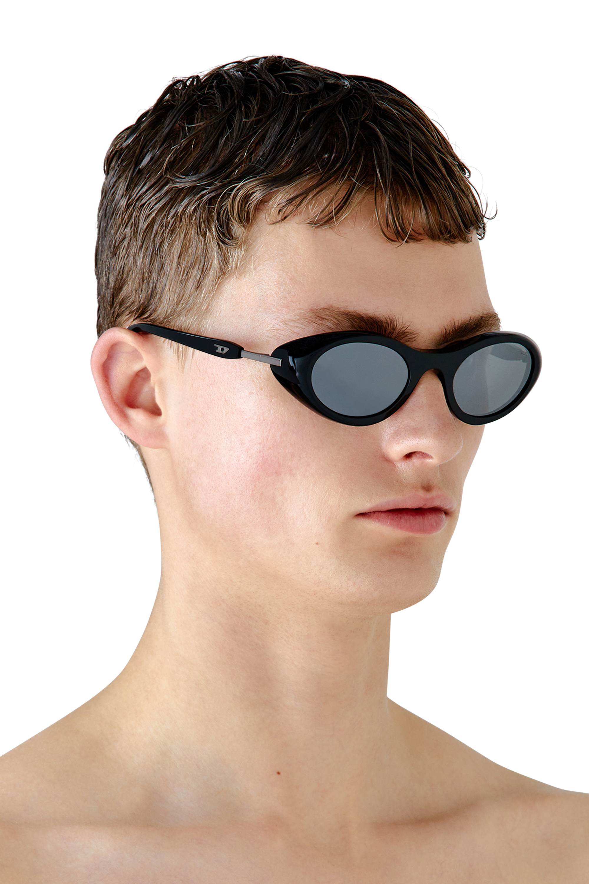 Diesel - 0DL2004, Unisex Wrap-around shape sunglasses in Black - Image 5