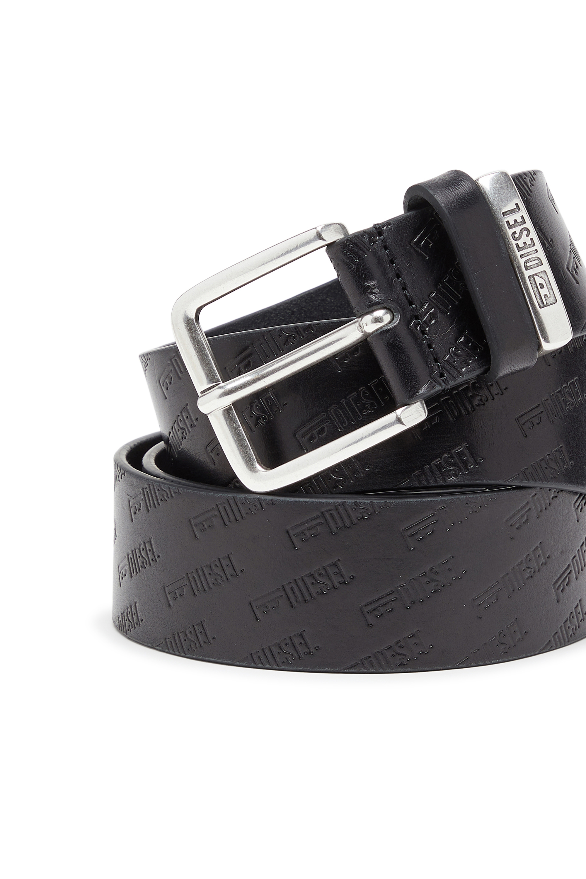 Diesel - B-MONOGRAM DSL, 4 cm cintur&oacute;n de piel con logo Diesel all-over repujado Hombre in Negro - 3