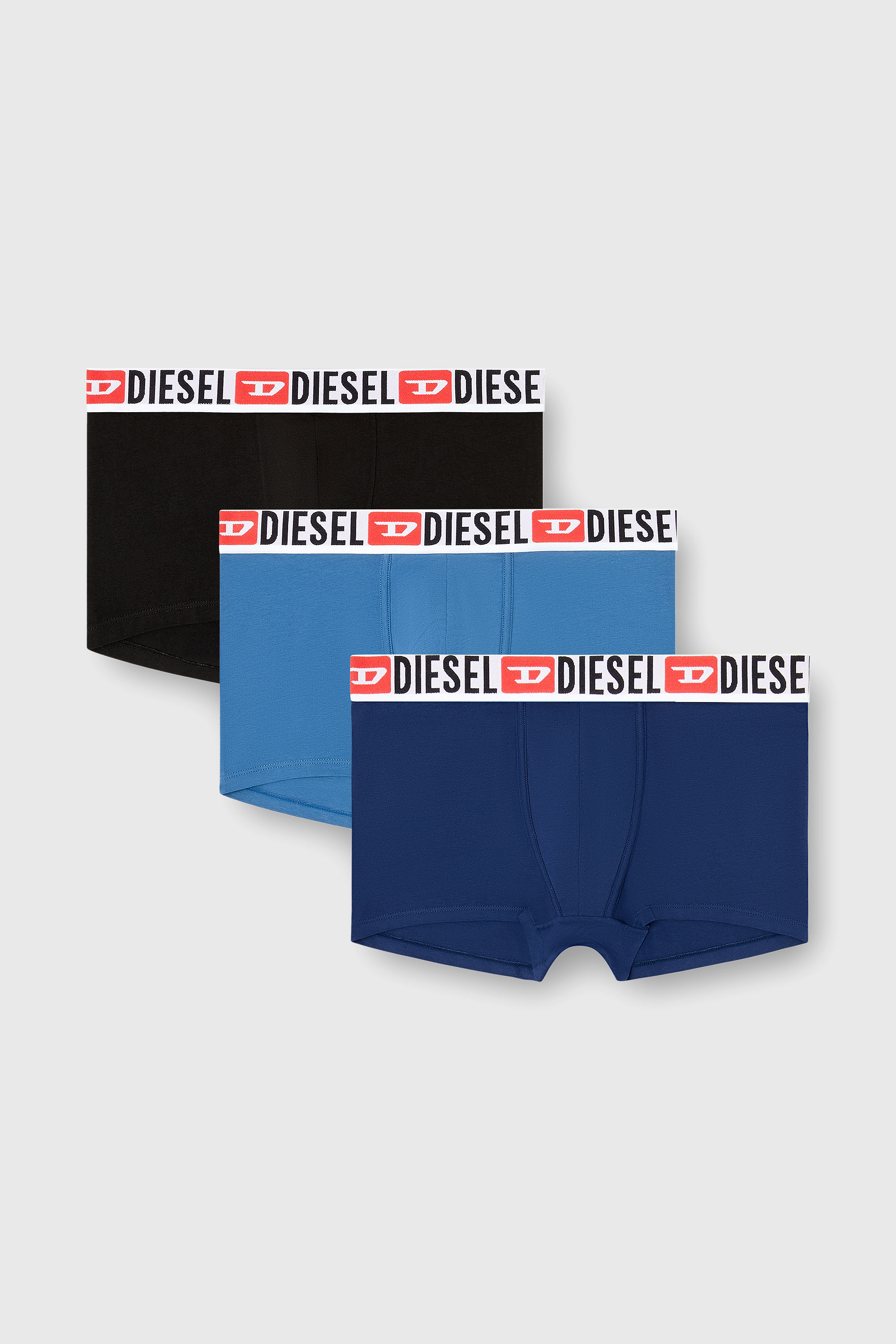 Diesel - UMBX-DAMIENTHREEPACK, Paquete de tres calzoncillos b&oacute;xer con logotipo en la cintura Hombre in Multicolor - 1