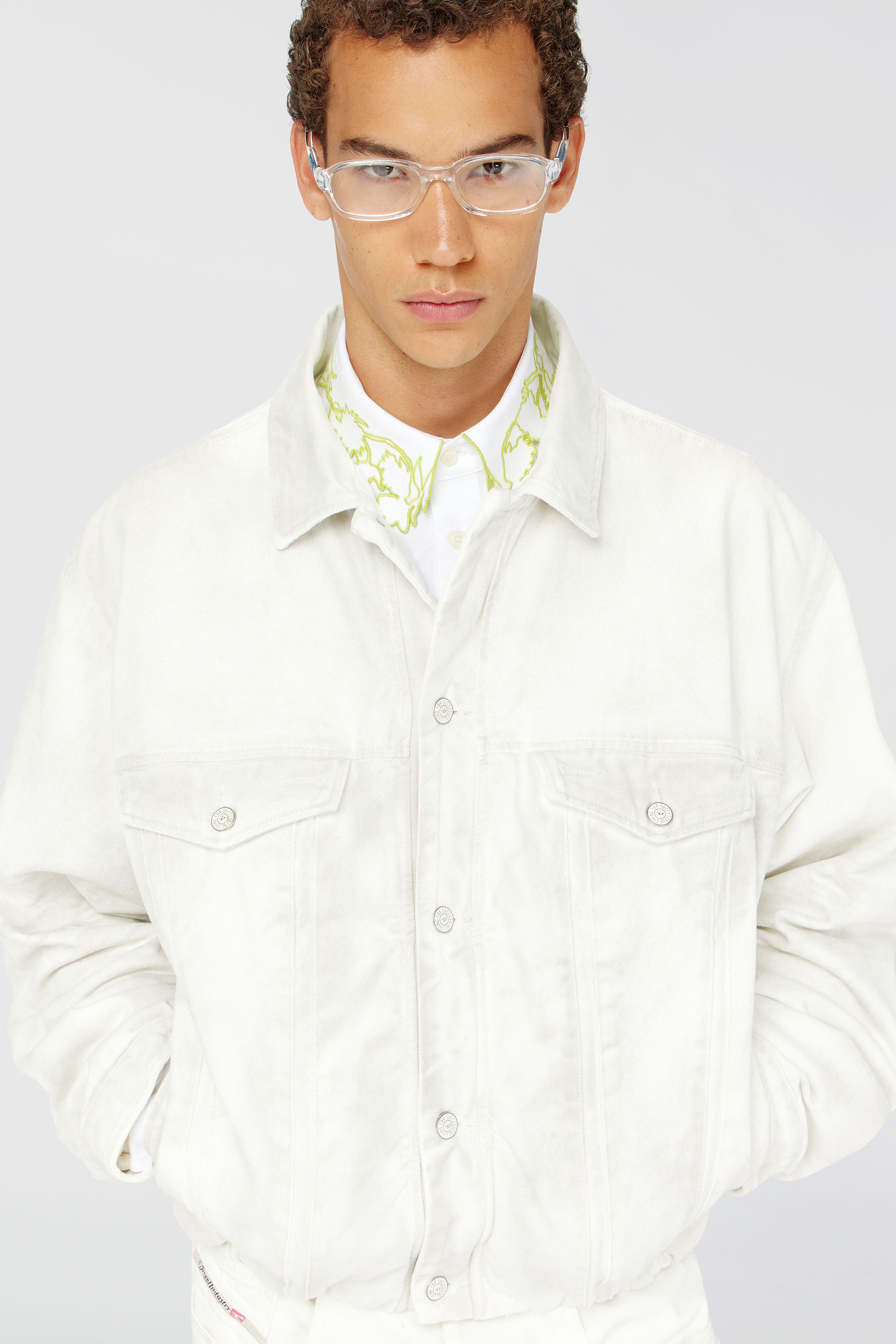 Diesel - D-MORVI-FSJ1, Chaqueta vaquera el&aacute;stica Hombre in Blanco - 5