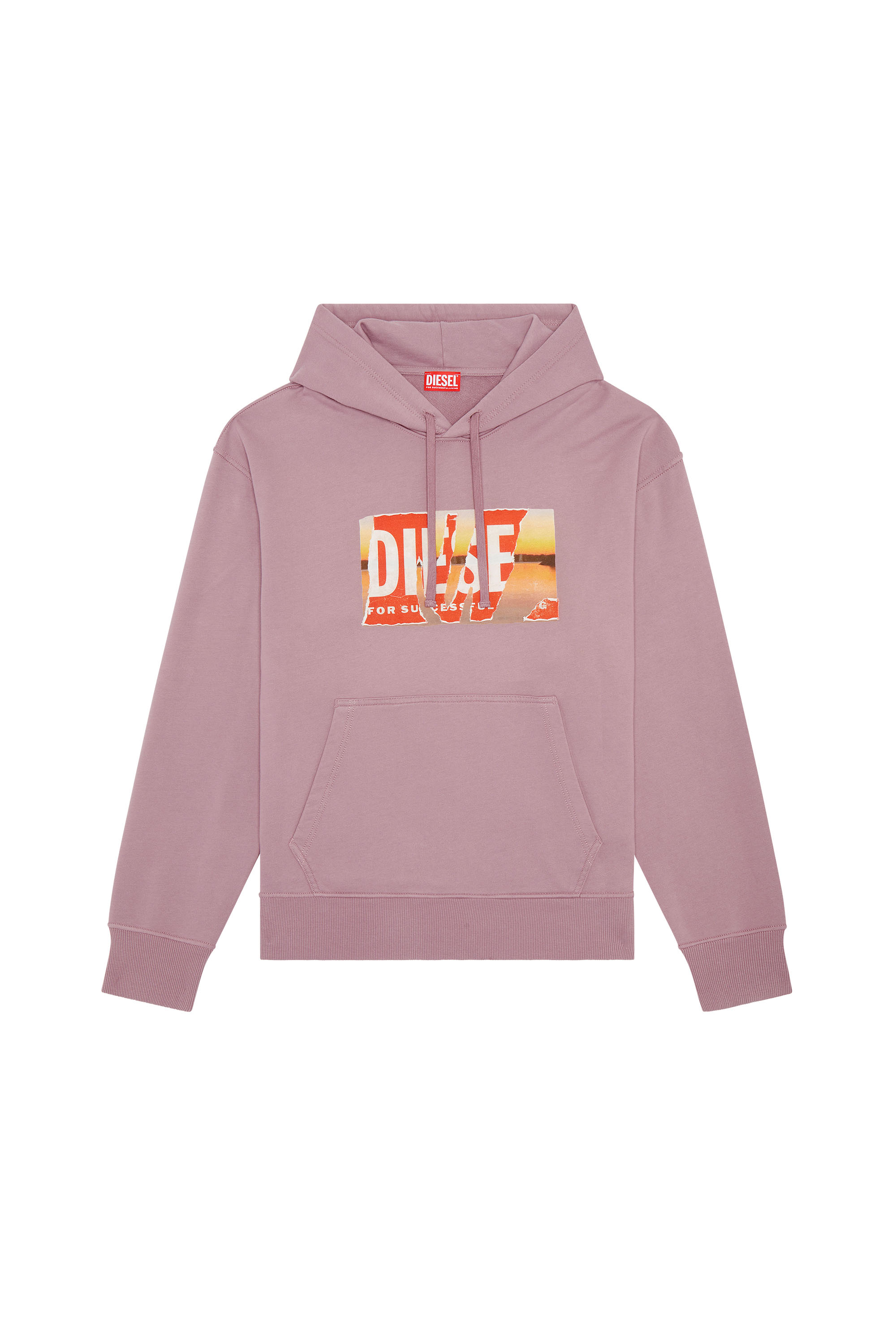 Diesel - S-MACS-HOOD-POFF-L1, Sudadera con capucha extragrande con logotipo despegado Hombre in Morado - 2