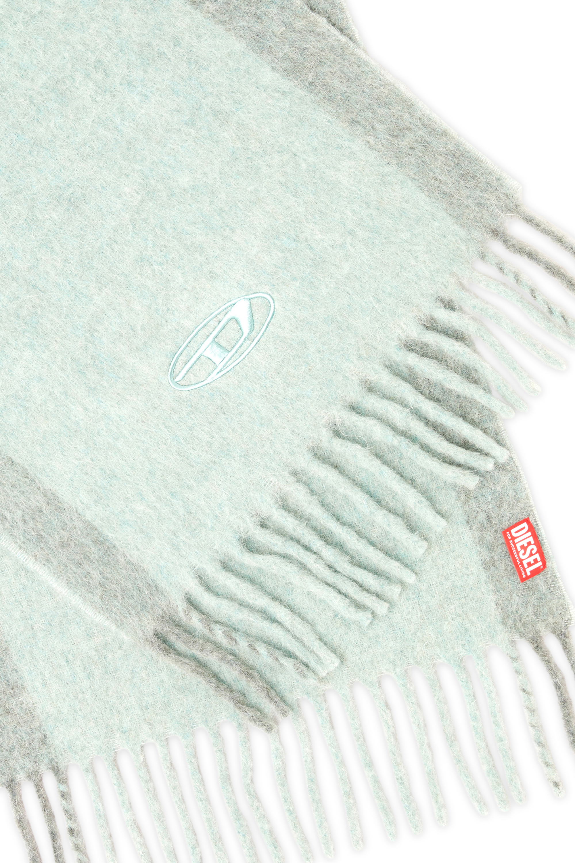 Diesel - S-OLID, Bufanda de mezcla de lana con rayas en contraste Hombre in Verde - 3