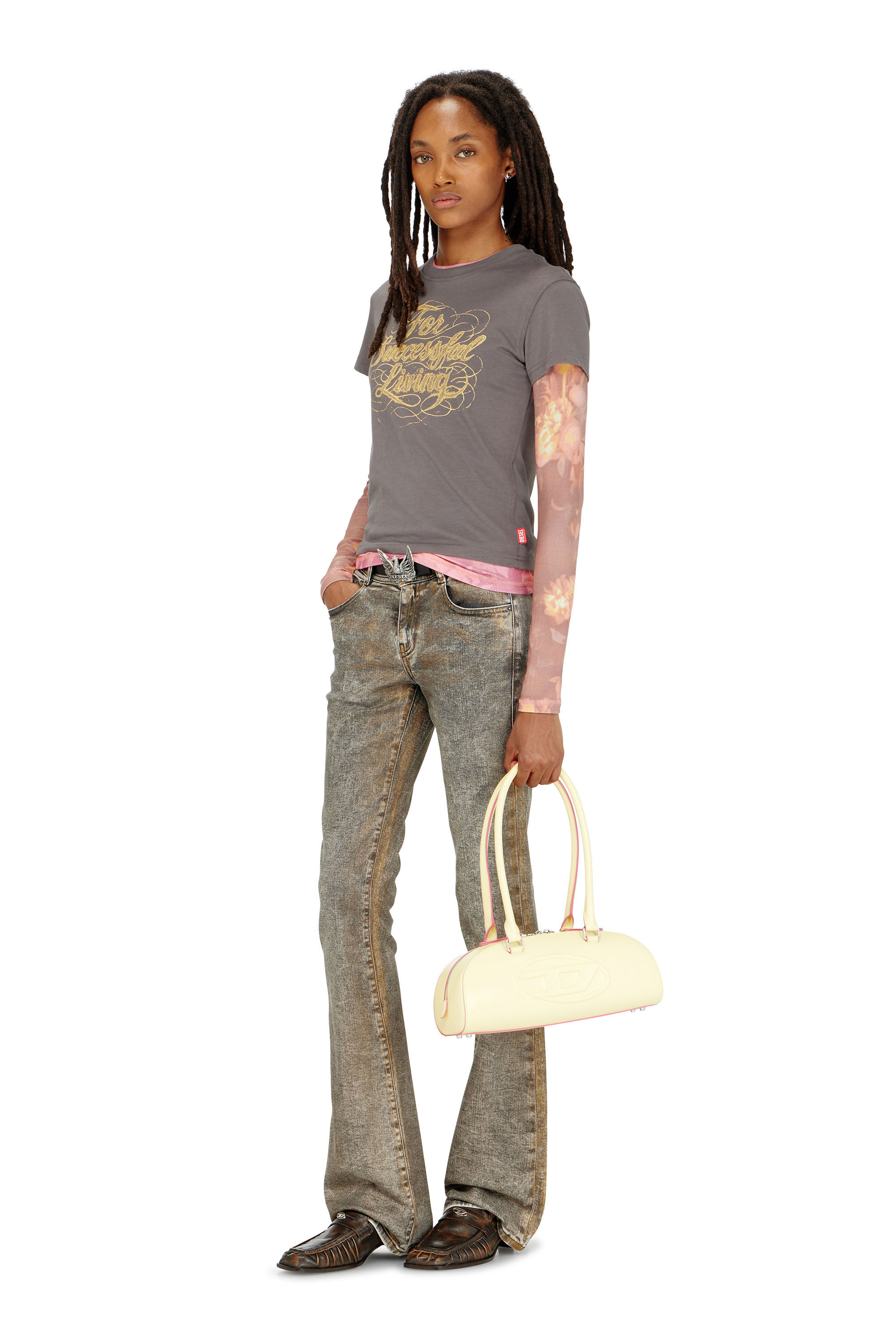 Diesel - T-ILA-AA4, Camiseta con estampado de logo Mujer in ToBeDefined - 2