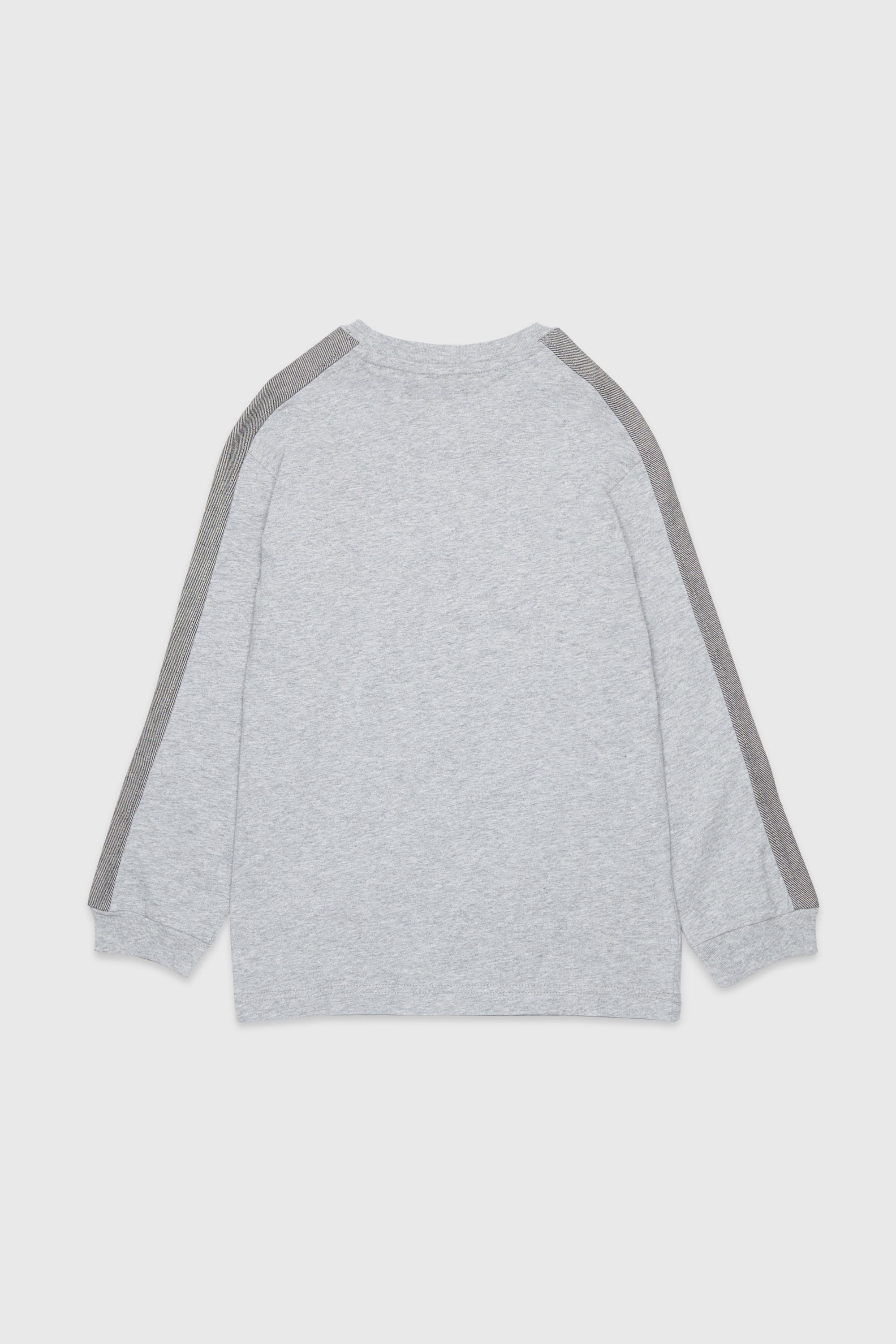 Diesel - TEAN OVER, Camiseta de manga larga con logo y bandas en contraste Hombre in Gris - 2
