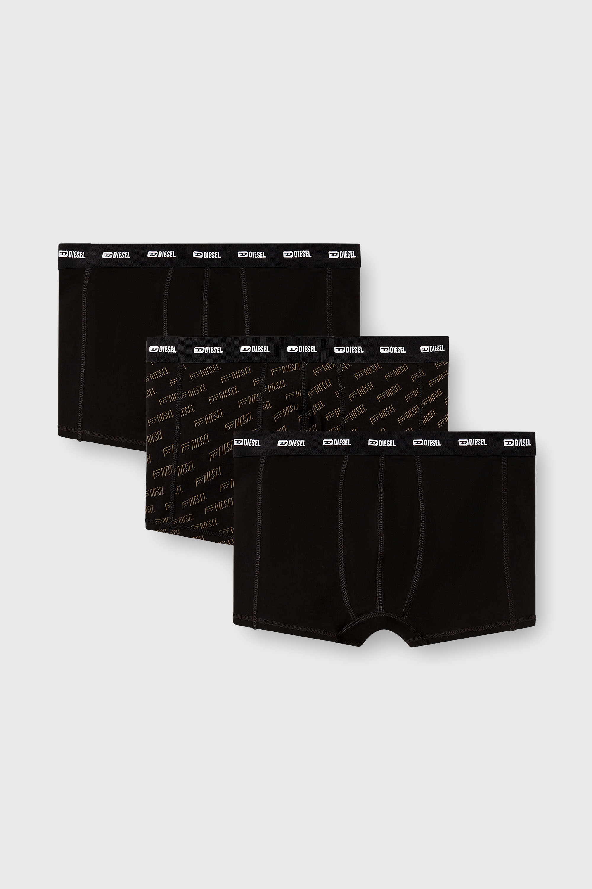 Diesel - DAMIEN-UTLT-3PACK, Paquete de tres b&oacute;xers ajustados con logotipo estilizado Hombre in Negro - 1