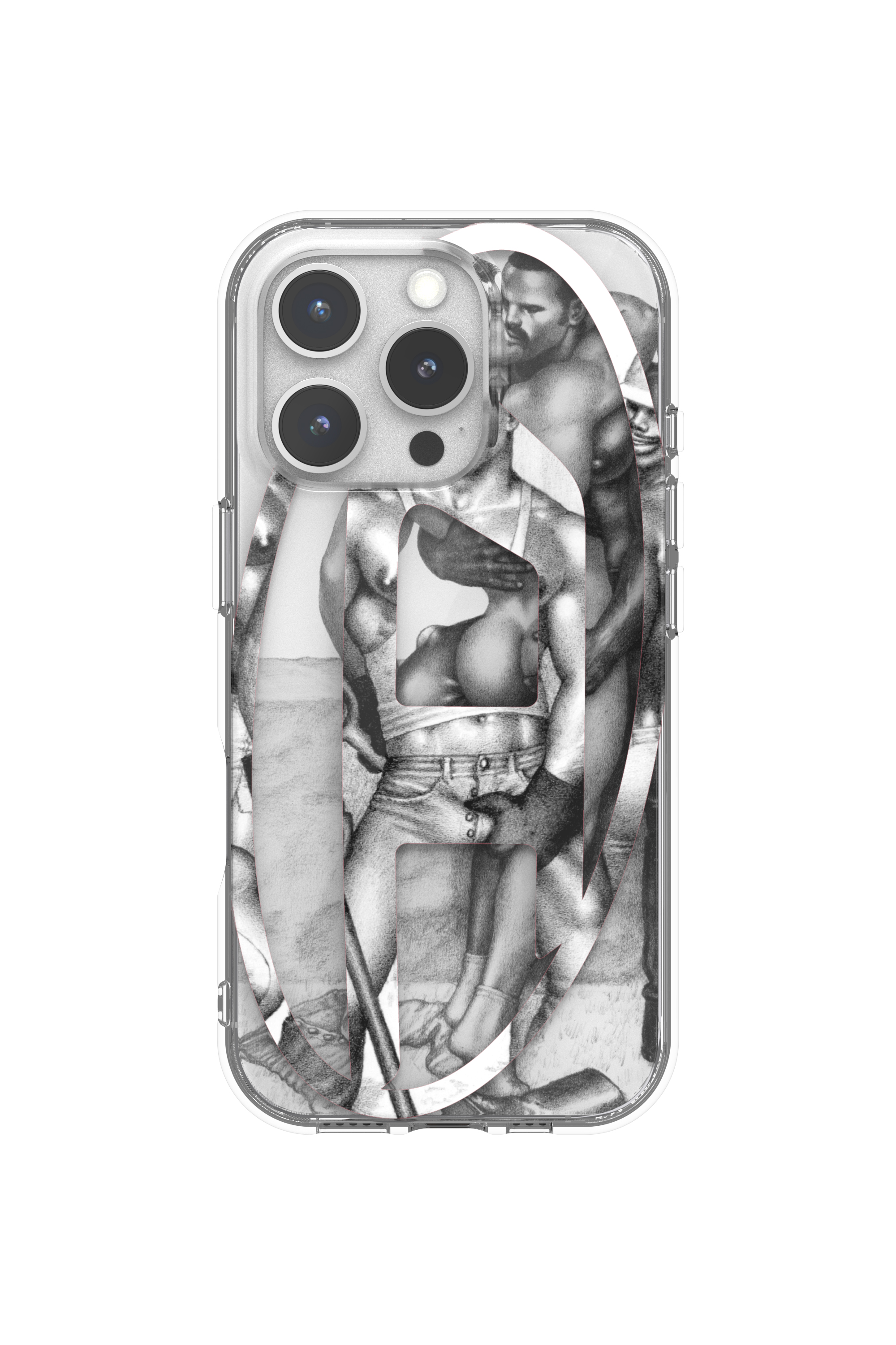 Diesel - 60388 DIESEL TOM OF FINLAND AOP CASE, Funda iPhone 16 Pro ToFF Unisex in Gris - 4