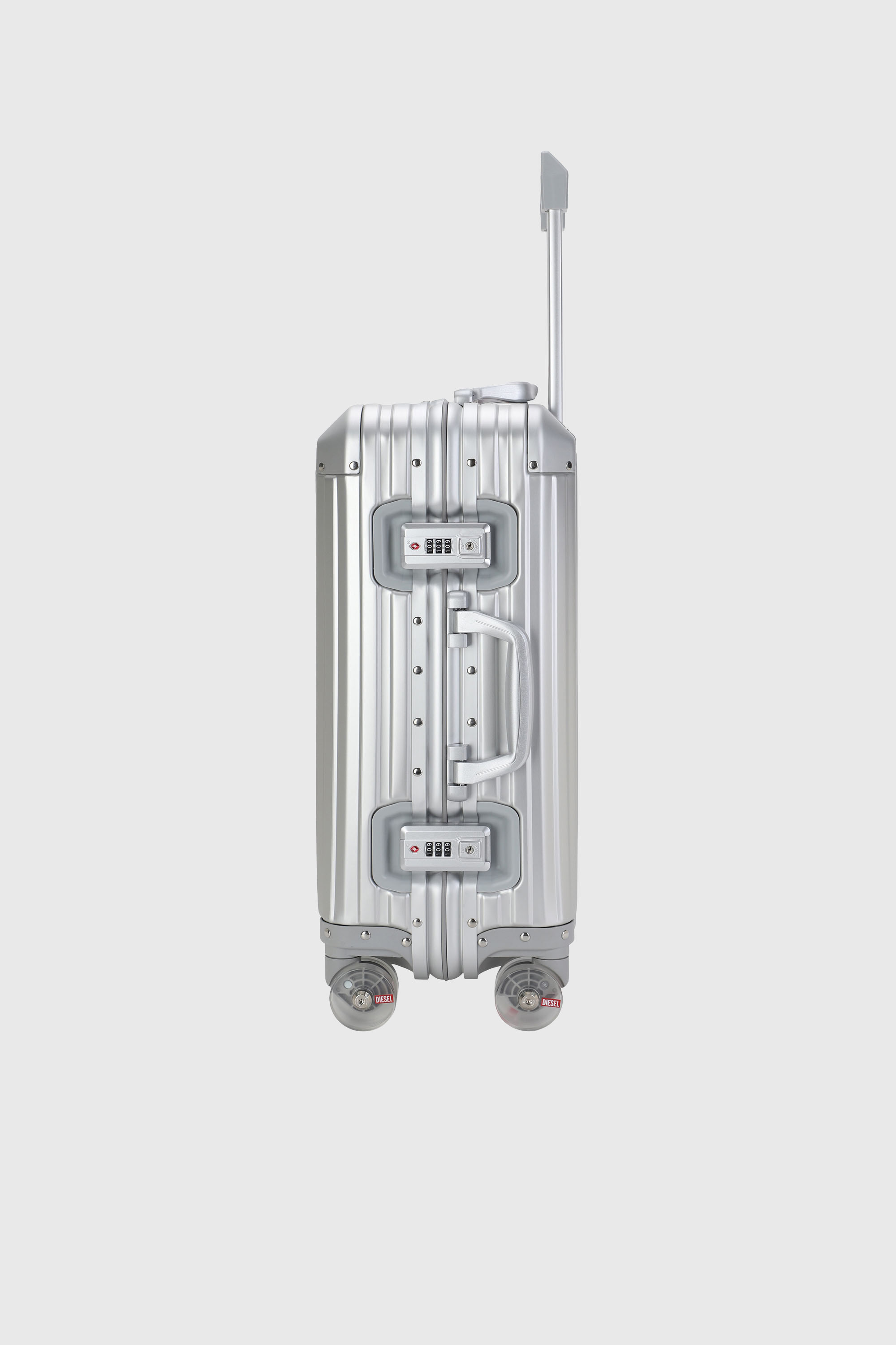 Diesel - DIESEL ALUMINUM TROLLEY- DSL002, Unisex's Aluminum suitcase size S in Silver - 4