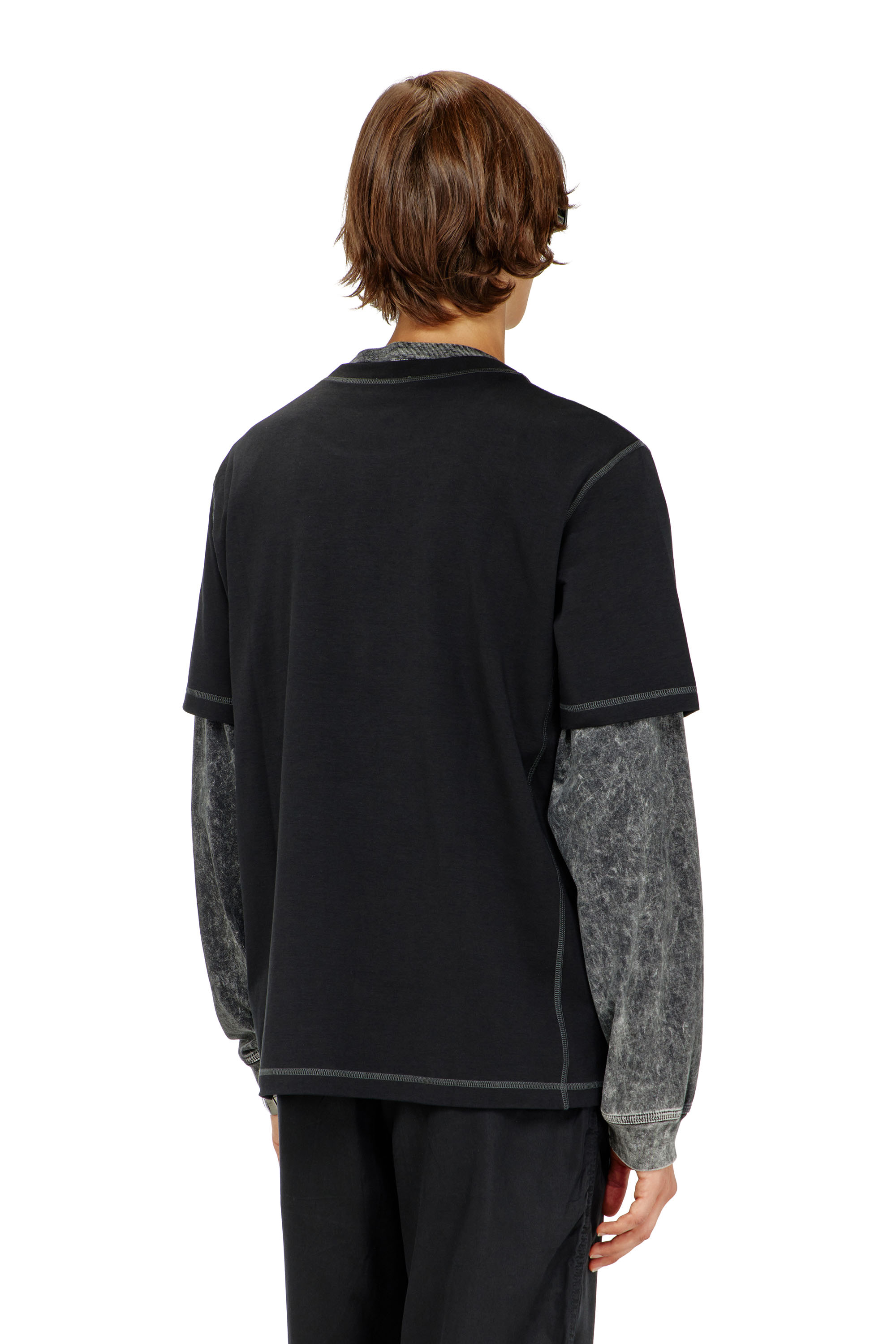 Diesel - T-MADJUST-TR, Camiseta regular con cuello redondo y Oval D Hombre in Gris - 4
