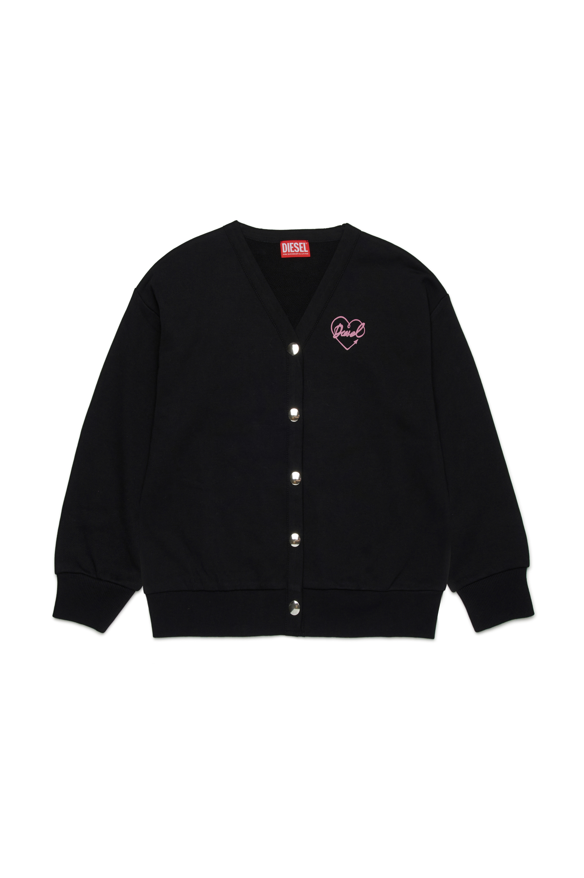 Diesel - SEMMPY, Sudadera con corazón con logotipo en relieve Mujer in Negro - 1