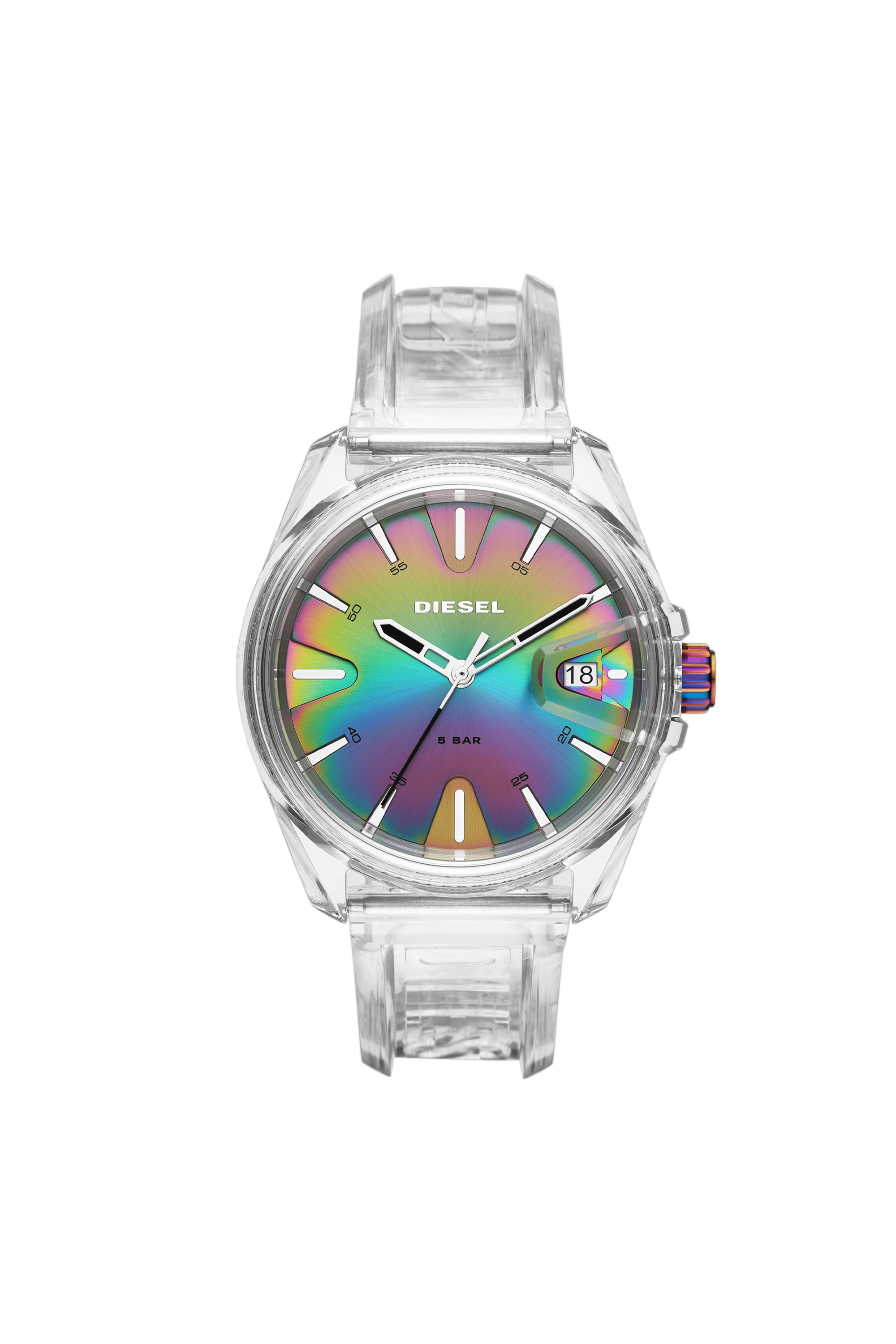 Diesel - DZ1926, Reloj MS9 de tres manecillas en poliuretano transparente Unisex in Blanco - 1
