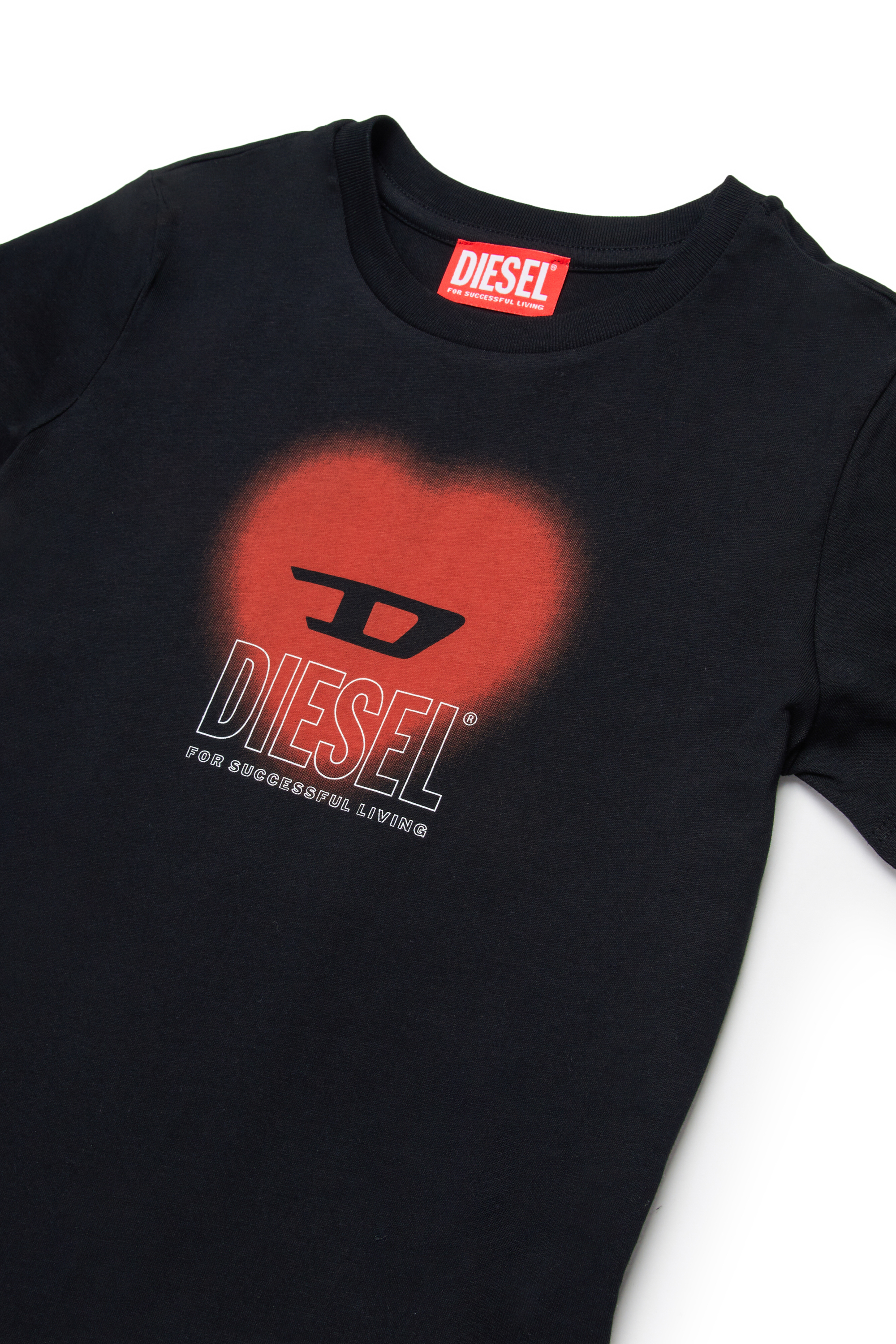 Diesel - TCUORE, Camiseta con logotipo de corazón Mujer in Negro - 3