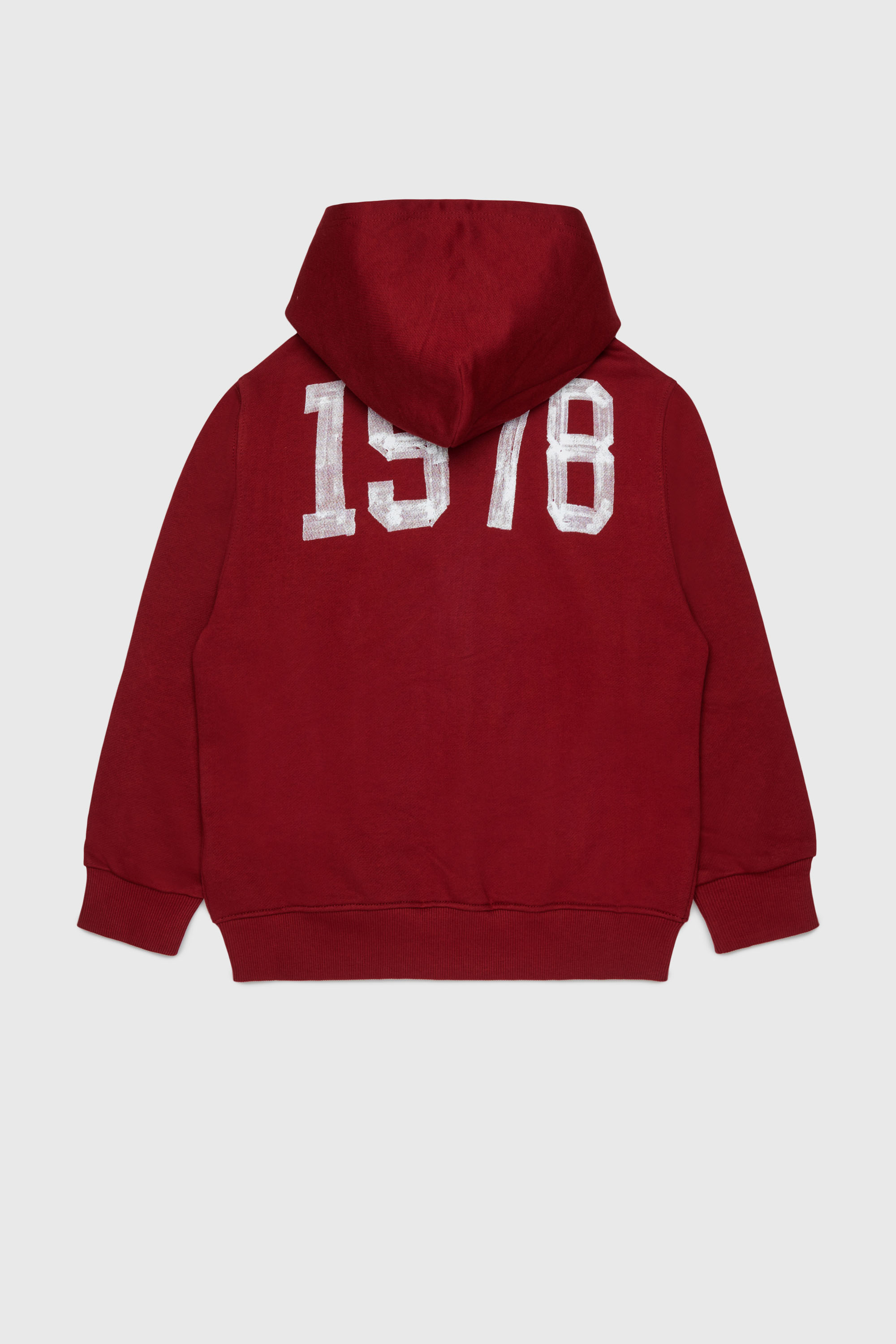 Diesel - SBANDHOOD OVER, Sudadera con cremallera y logos efecto pintura Hombre in Rojo - 2