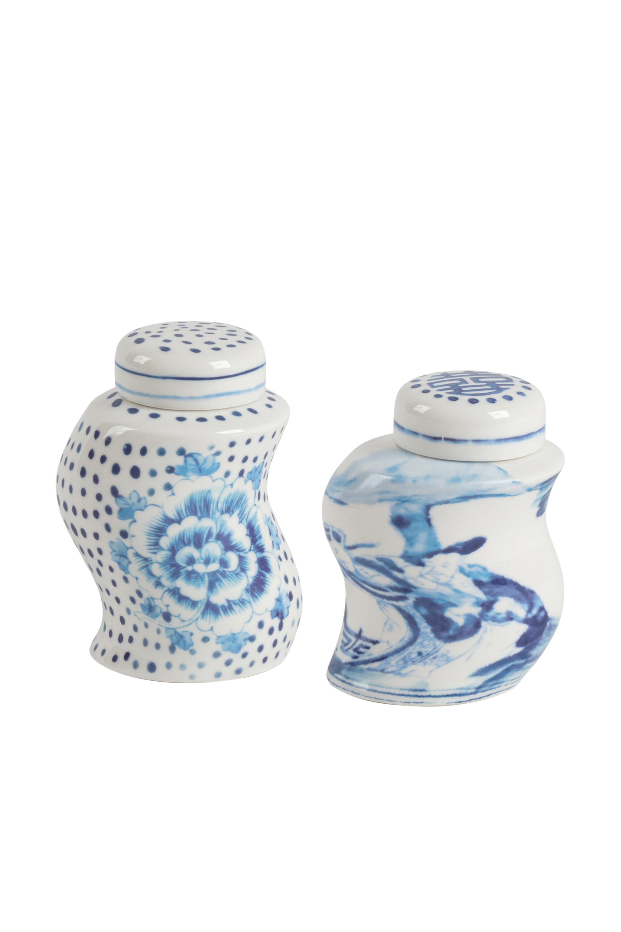 Diesel - 11289 PORCELAIN SPICES SHAKER SET "CLASS, Unisex's Porcelain spices shaker set in White/Blue - 1