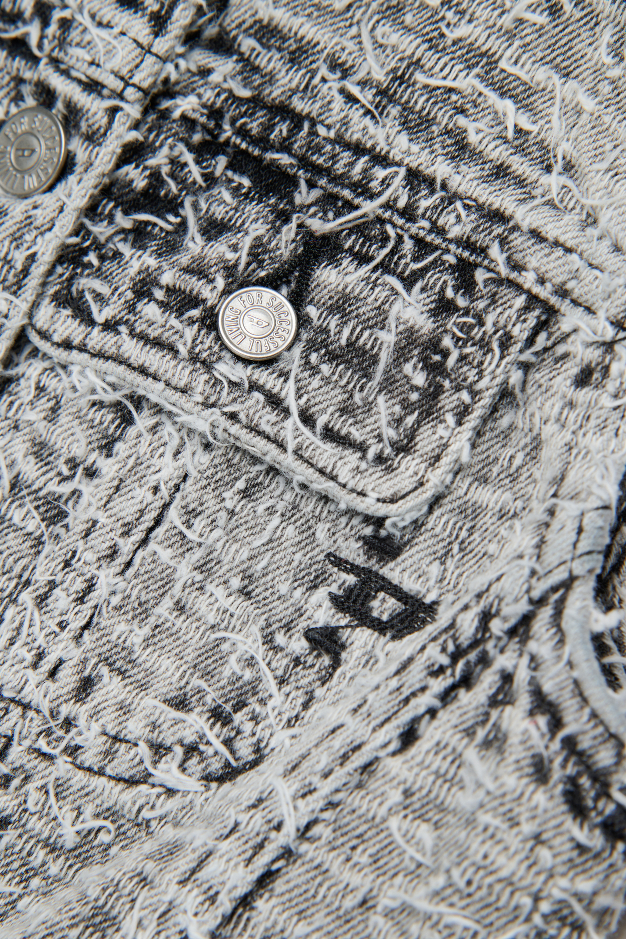 Diesel - JSLIMMY-SM-J, Chaleco vaquero con textura deshilachada Mujer in Gris - 4