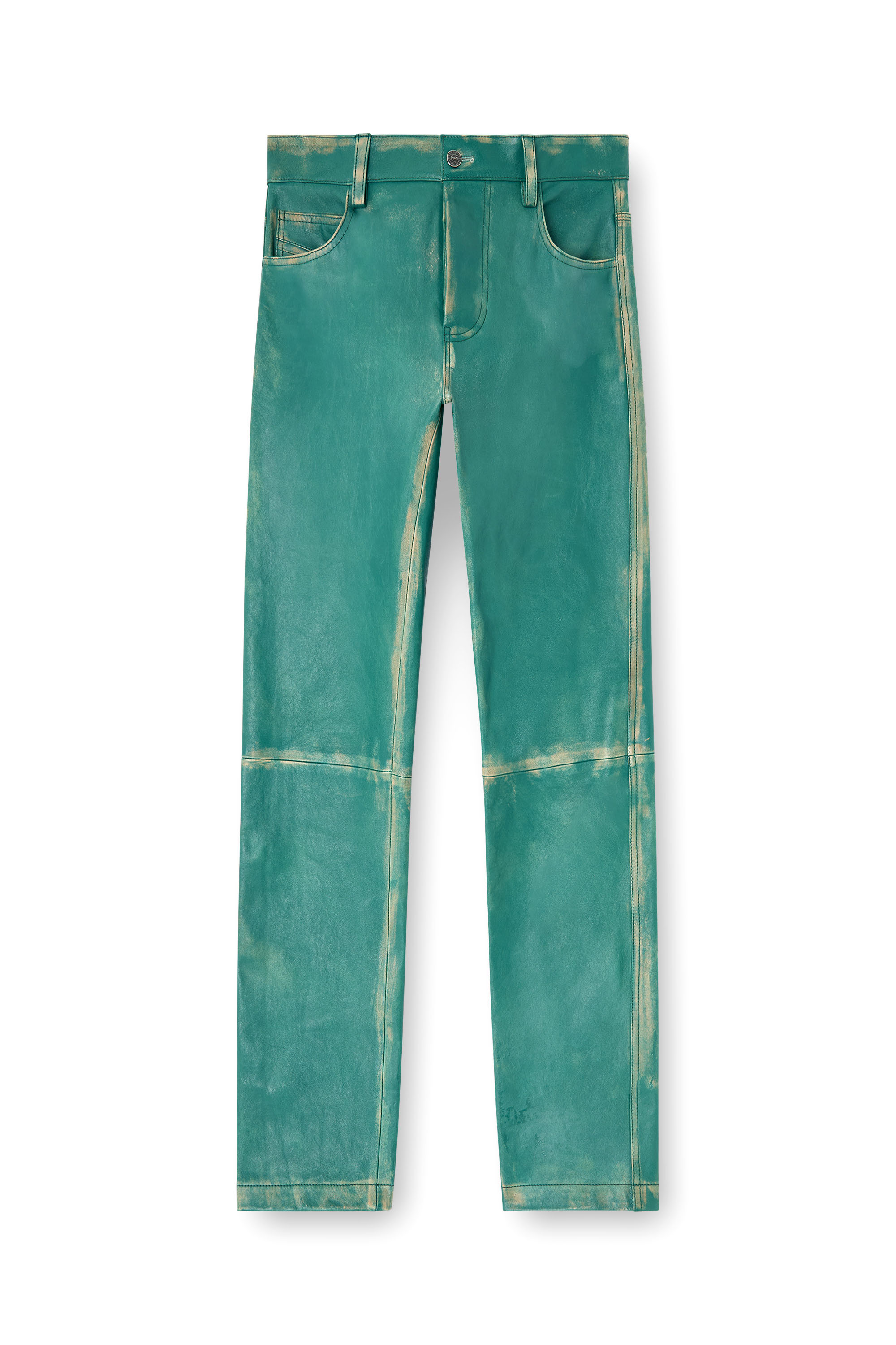 Diesel - P-OCKET, Pantal&oacute;n de cuero tratado Hombre in Verde - 2