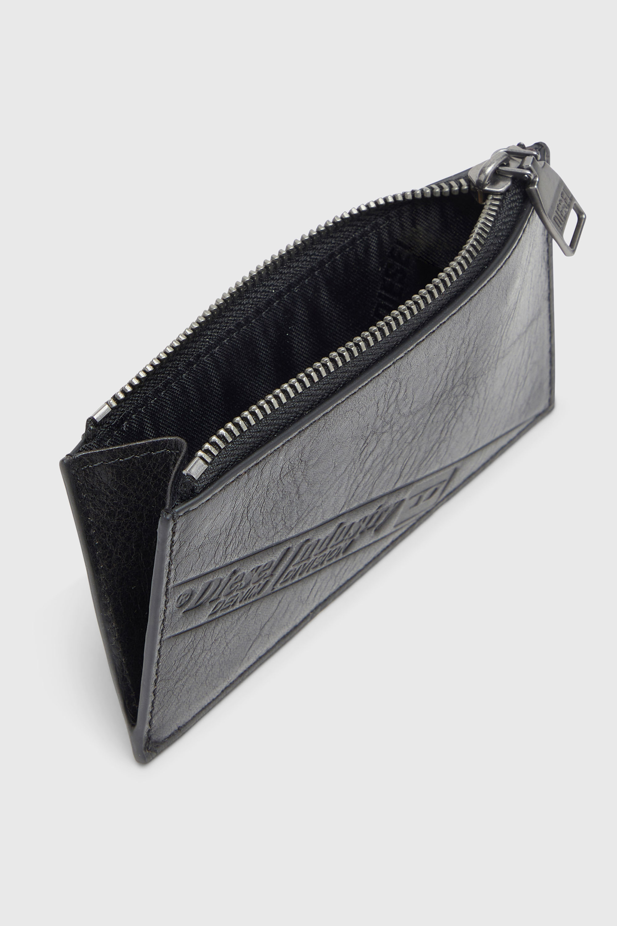Diesel - FLAG-D CARD HOLDER III, Tarjetero de cuero con cierre de cremallera Hombre in Negro - 3