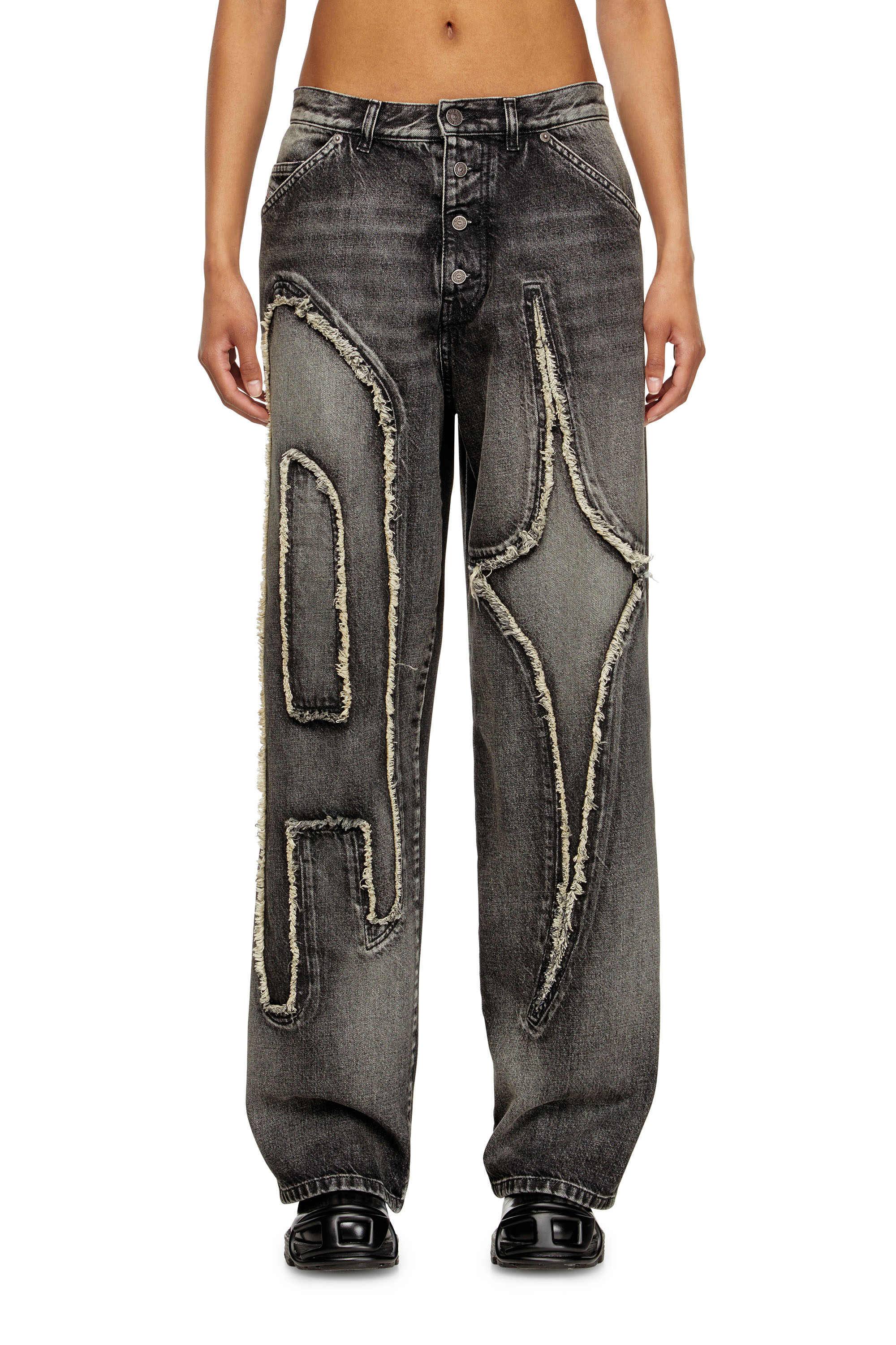 Diesel - Straight Jeans D-ThugClub 0BEBT Unisex, Negro/Gris oscuro - 1